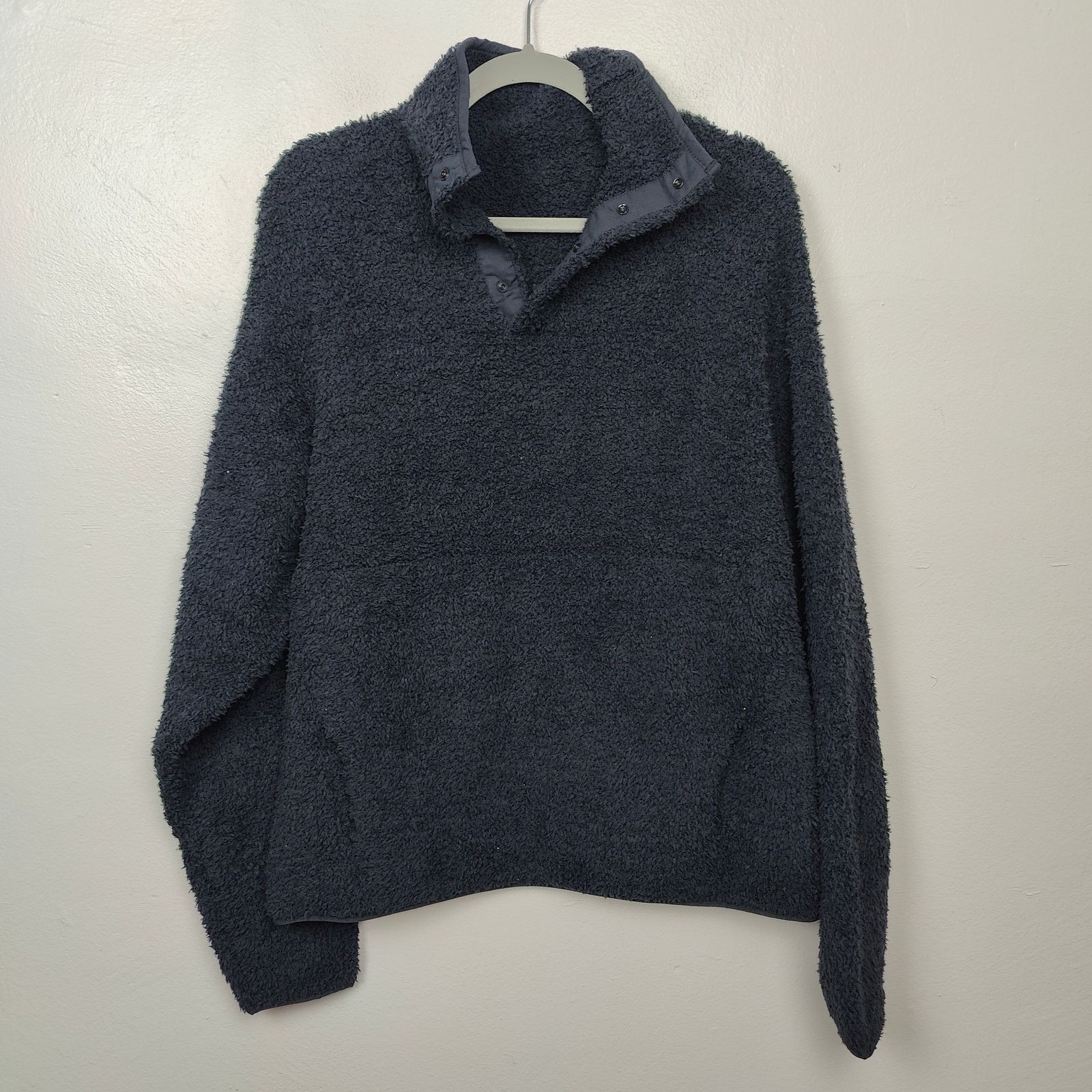 SKIMS Skims Cozy Knit Pullover L/XL Black Teddy 1/4 Snap Button Size XL / US 12-14 / IT 48-50 - 2 Thumbnail