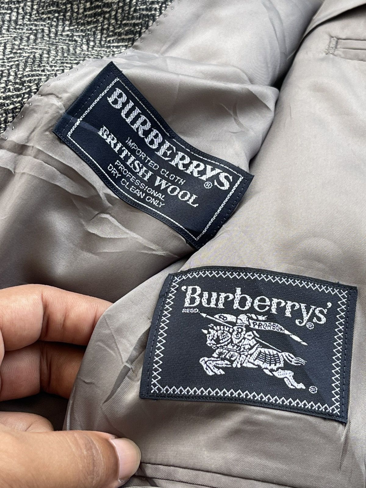 Burberry Prorsum 🔥Vintage 90's Burberrys British Wool Herringbone Blazer/Suit Size US S / EU 44-46 / 1 - 9 Thumbnail