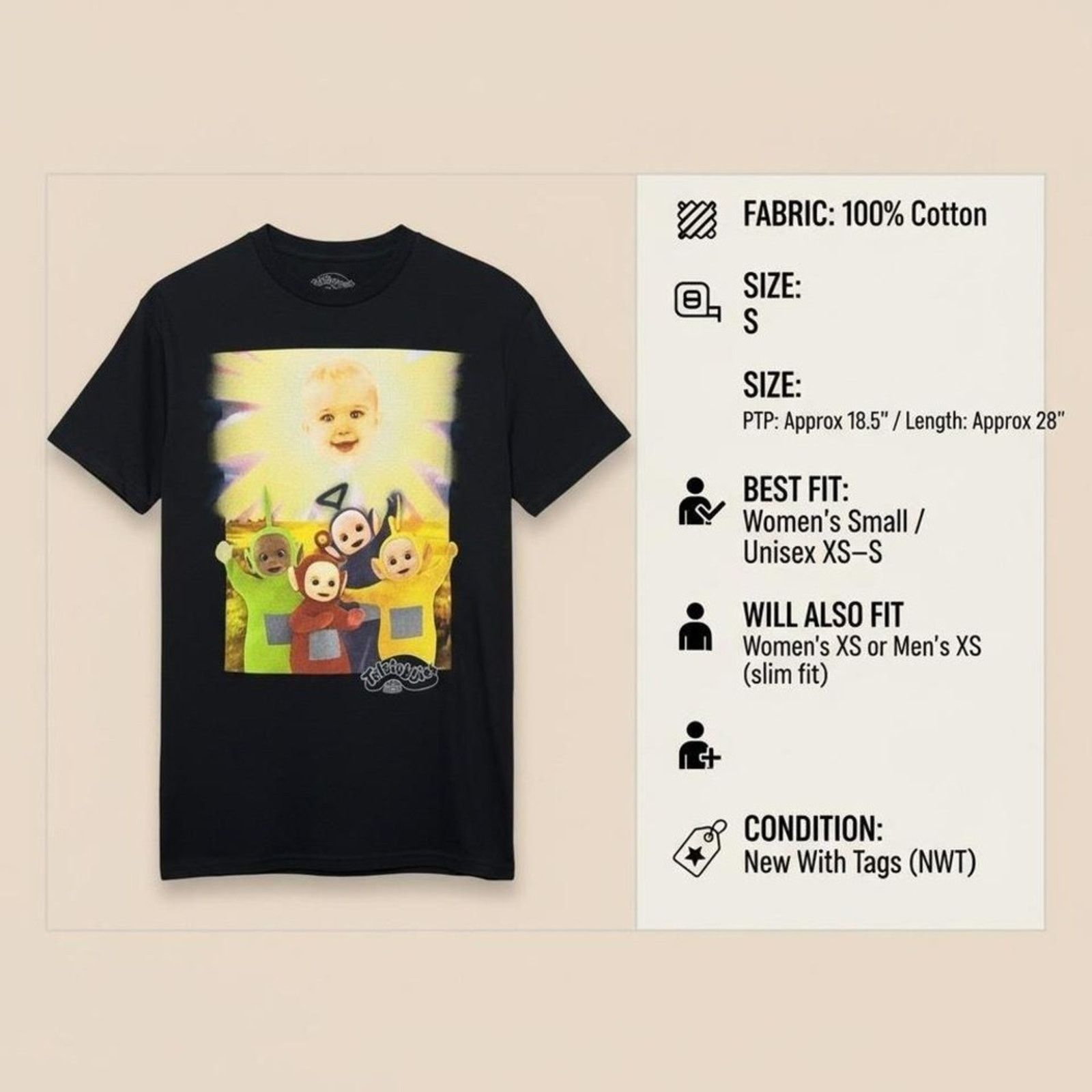 Other Teletubbies Baby Sun Retro Cartoon Graphic Tee Size S Size US S / EU 44-46 / 1 - 6 Thumbnail