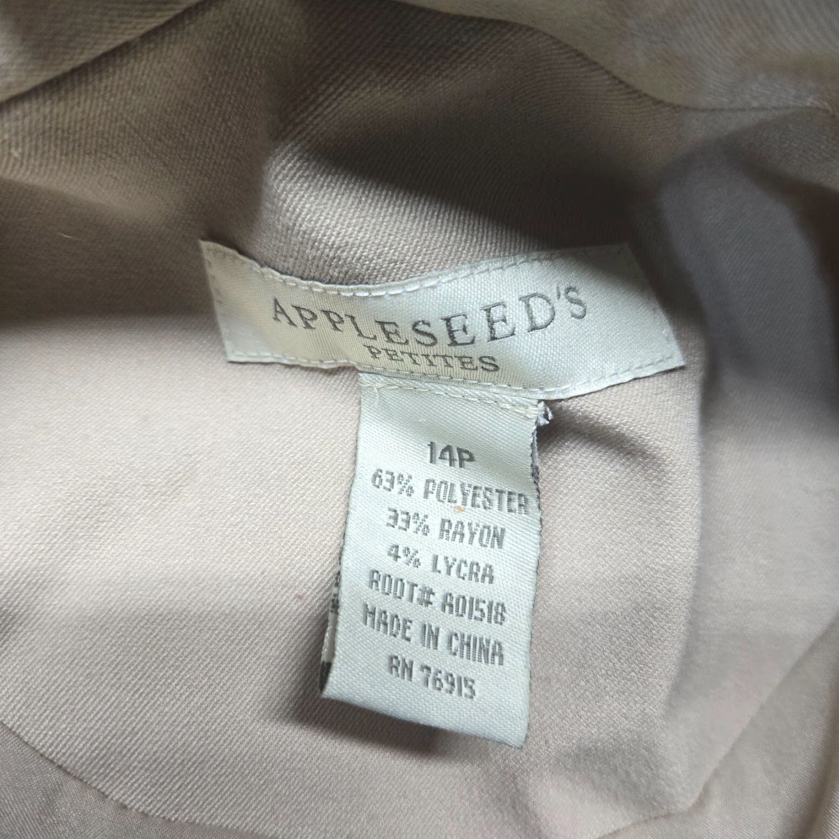 Vintage Appleseed's Jacket Women 14P Petite Tan Beige Coat Short 3/4 Sleeve Business Casual Brown Cotton Blend Lining Polyester Vintage No Size XL / US 12-14 / IT 48-50 - 4 Thumbnail