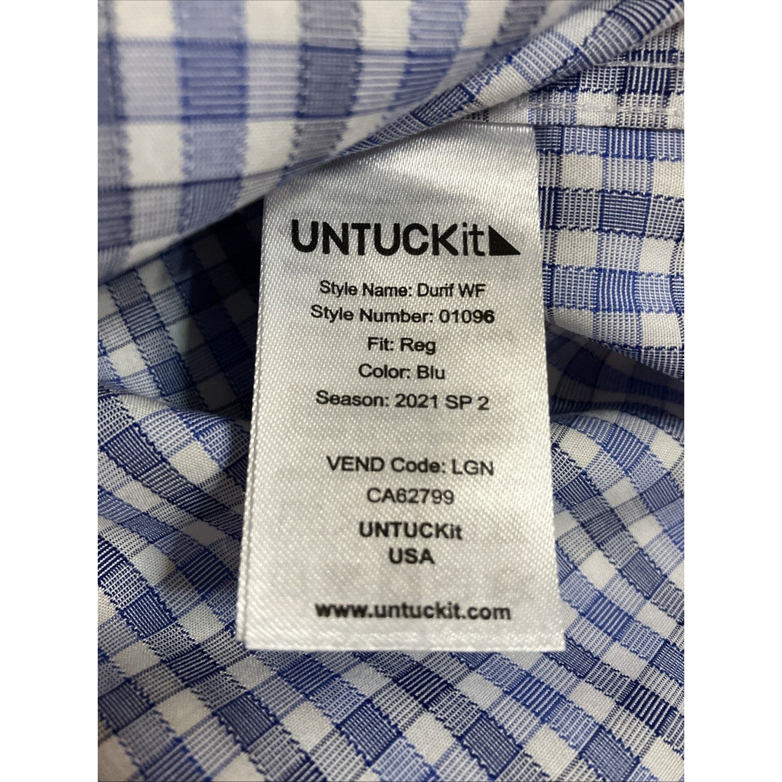 UNTUCKit UNTUCKit Shirt Mens Medium REGULAR Fit Wrinkle Free Button Size US M / EU 48-50 / 2 - 16 Thumbnail