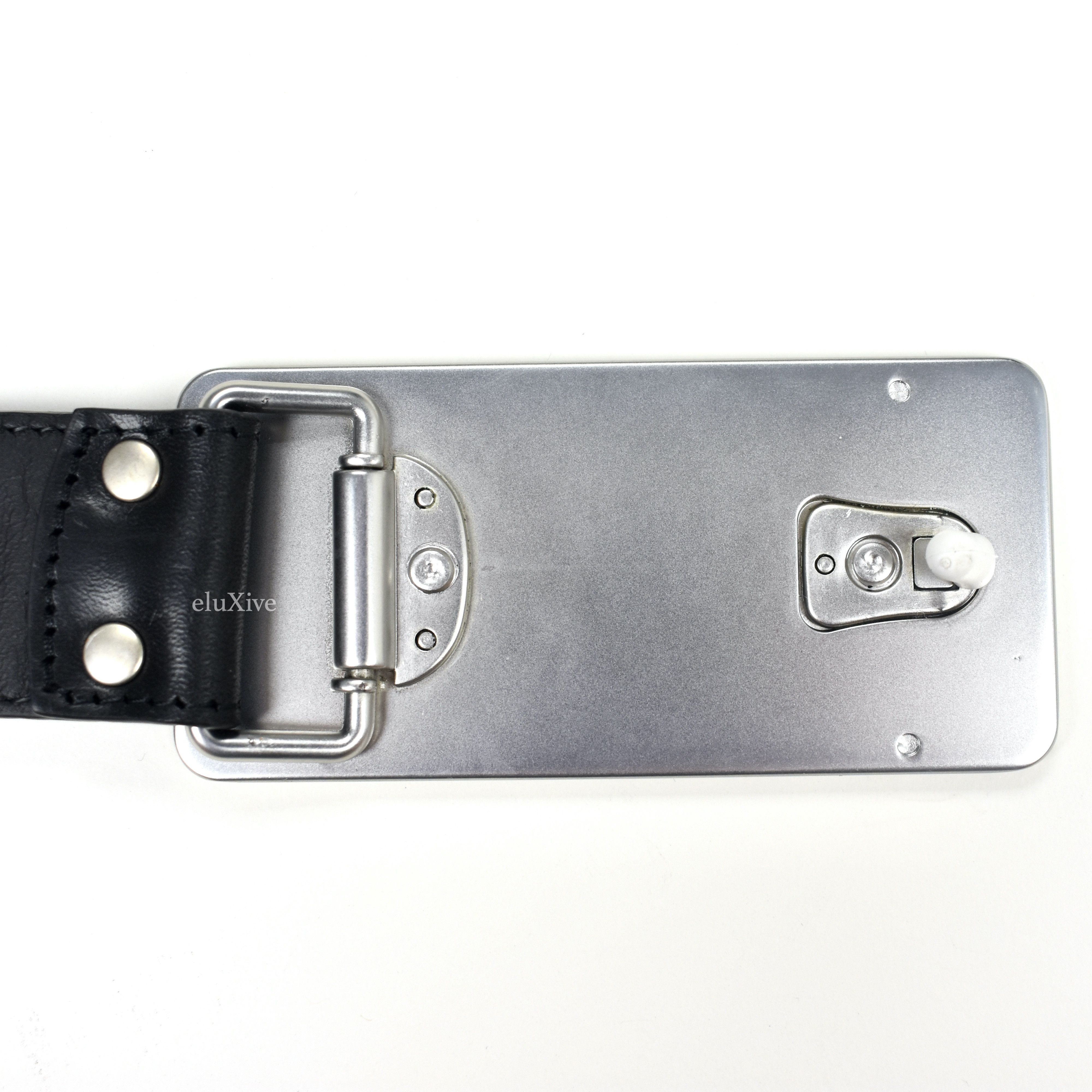 Supreme Jean Paul Gaultier Black Leather Logo Buckle Belt