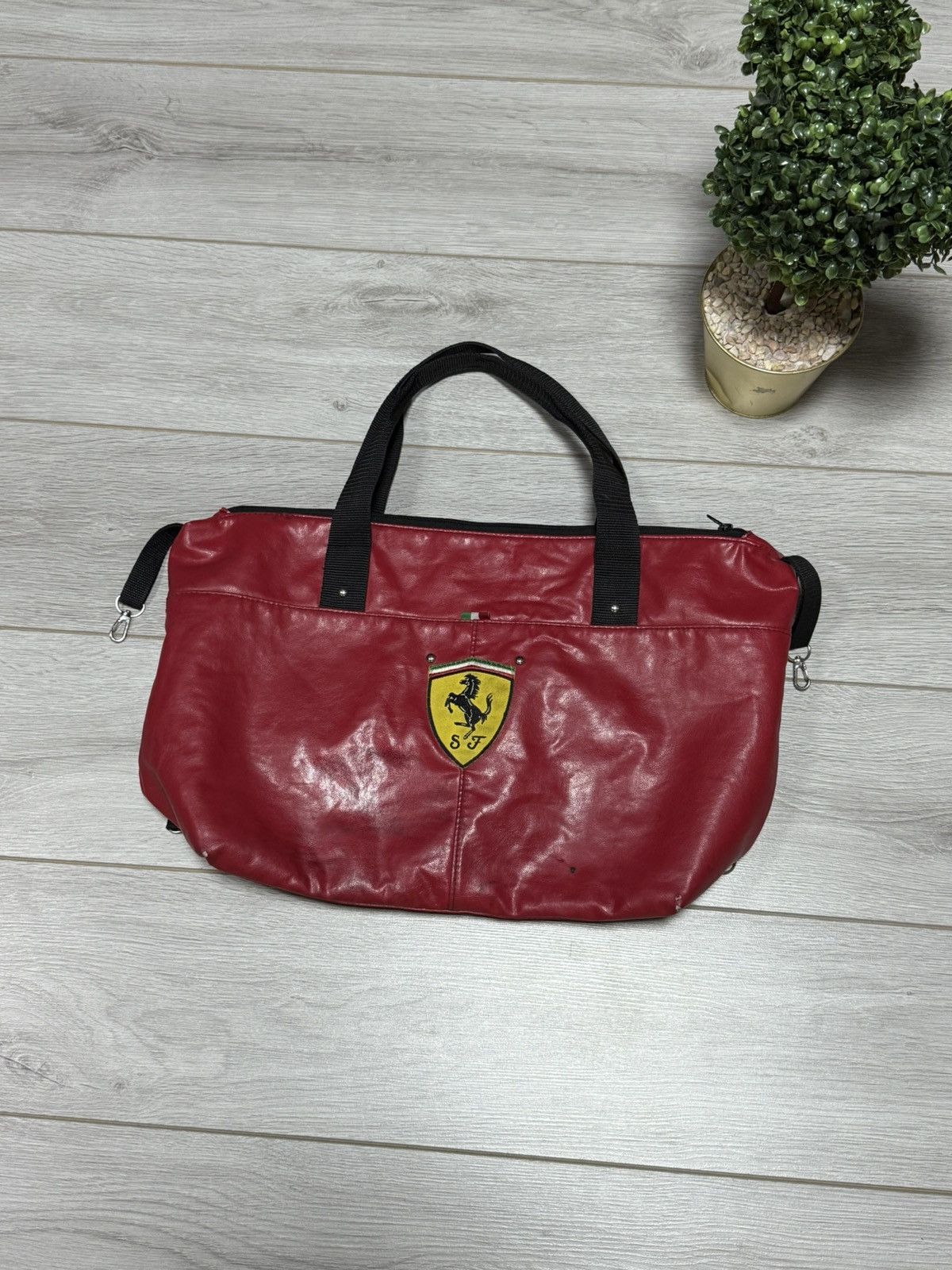Ferrari Ferrari leather bag big logo tote sport zip Size ONE SIZE - 1 Thumbnail