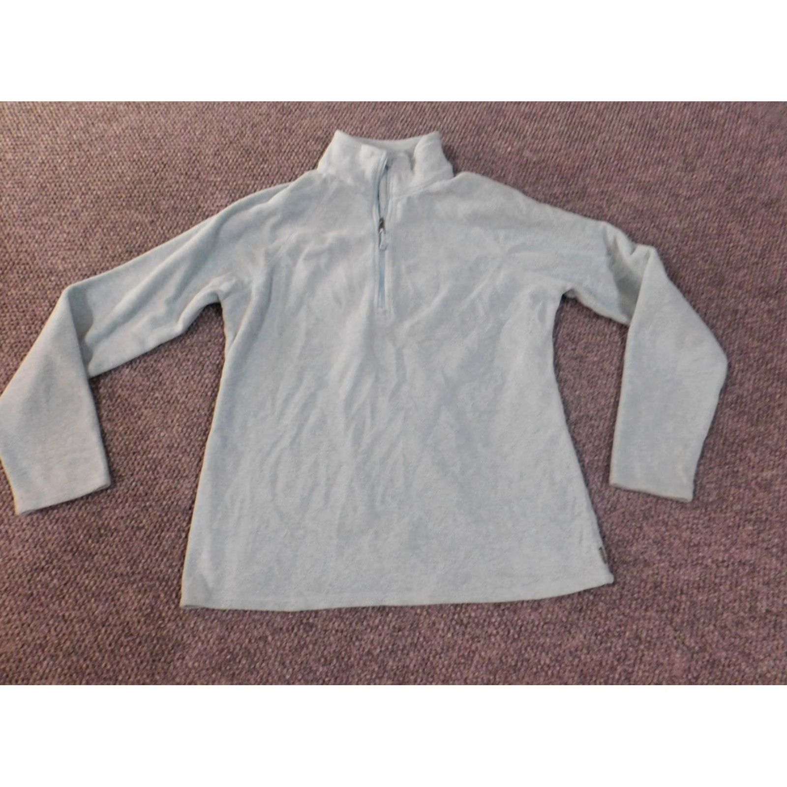 Eddie Bauer Eddie Bauer Sweater Womens M Blue 1/4 Zip Fleece Pullover Raglan Sleeve Mock Neck Casual Winter Regular Logo Pattern Solid Size M / US 6-8 / IT 42-44 - 4 Thumbnail