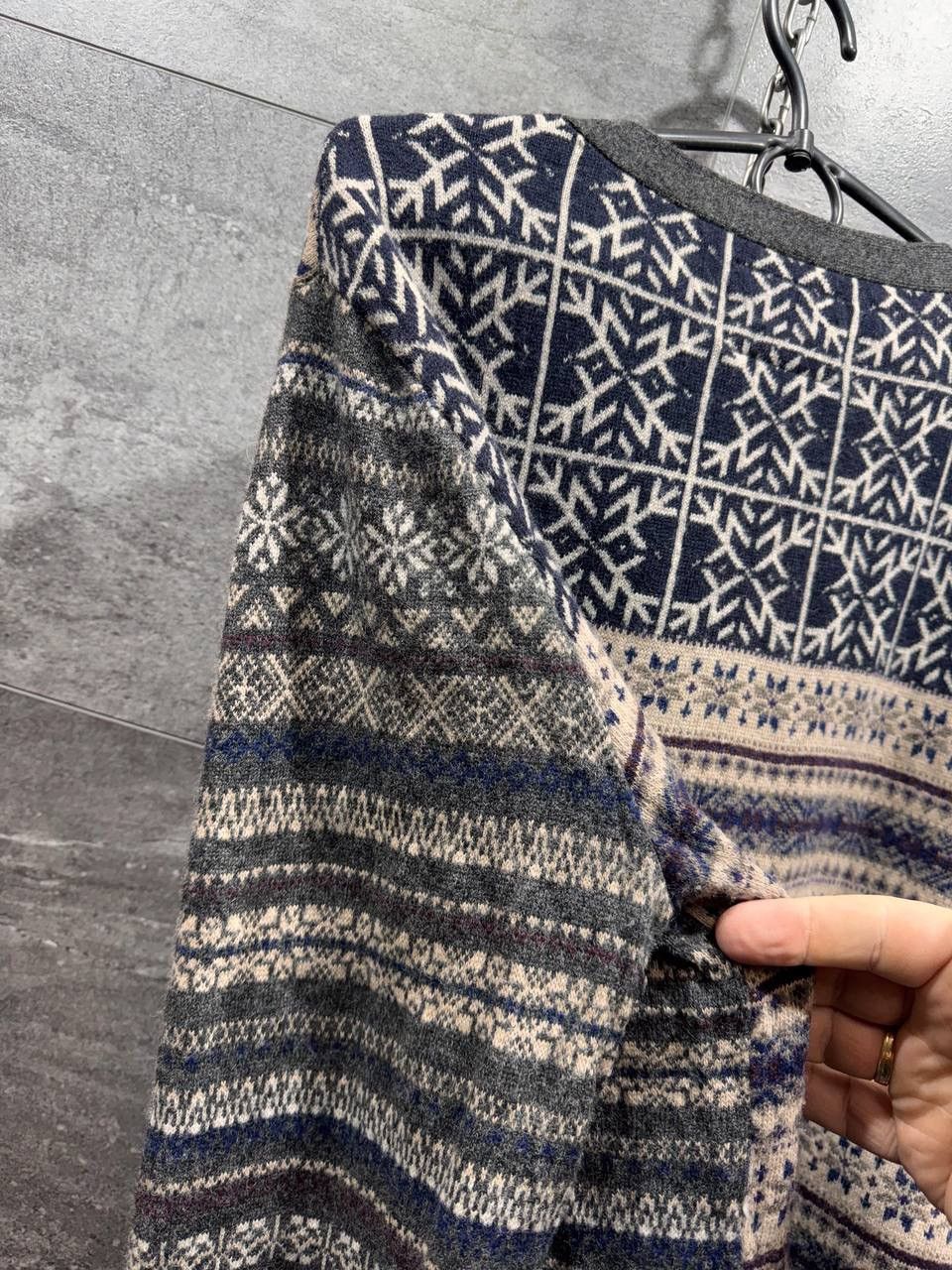Allsaints AllSaints Mens Vallo Fair Isle Cardigan Wool Sweater Size L Size US L / EU 52-54 / 3 - 15 Thumbnail