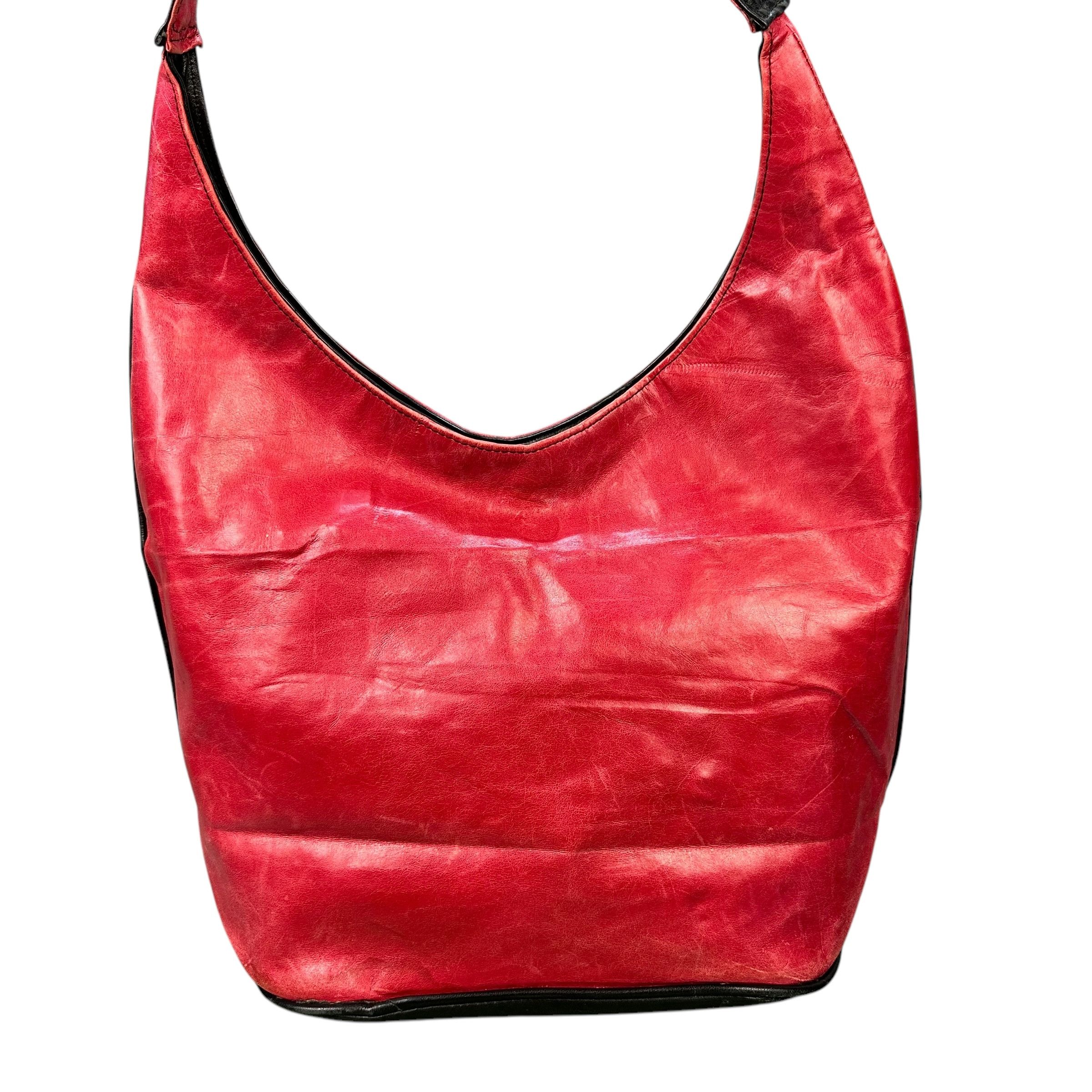 Vintage Vintage LES SACS Red Leather Shoulder Bag Size ONE SIZE - 2 Thumbnail