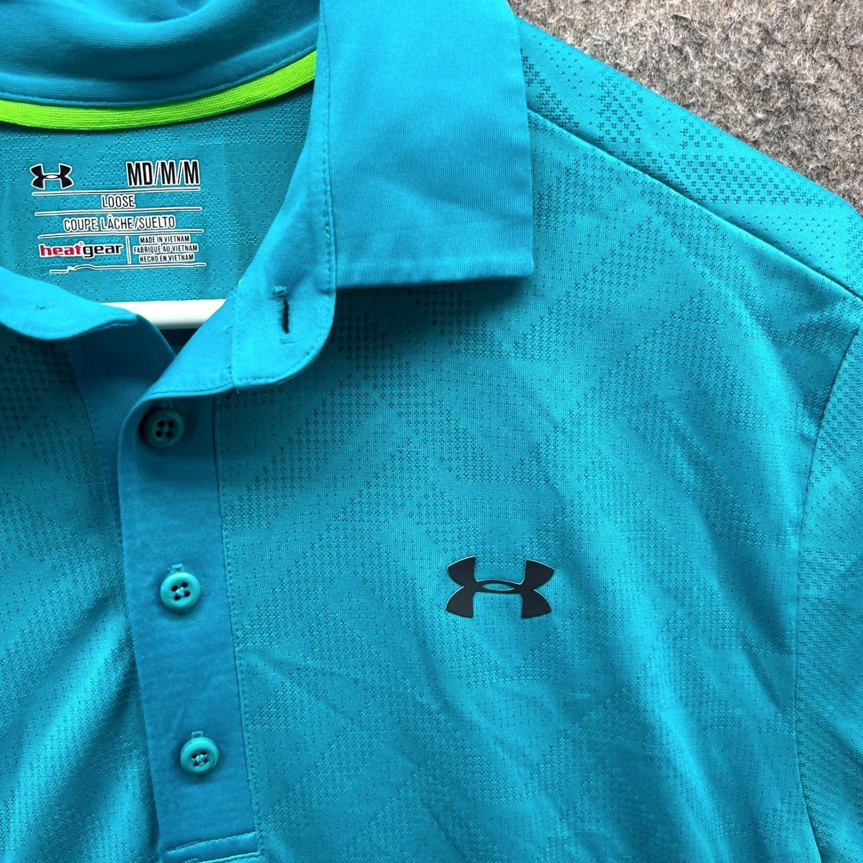Under Armour Under Armour Polo Shirt Mens Medium Teal Blue HeatGear Golf Performance Short Sleeve Casual Activewear Size US M / EU 48-50 / 2 - 3 Thumbnail