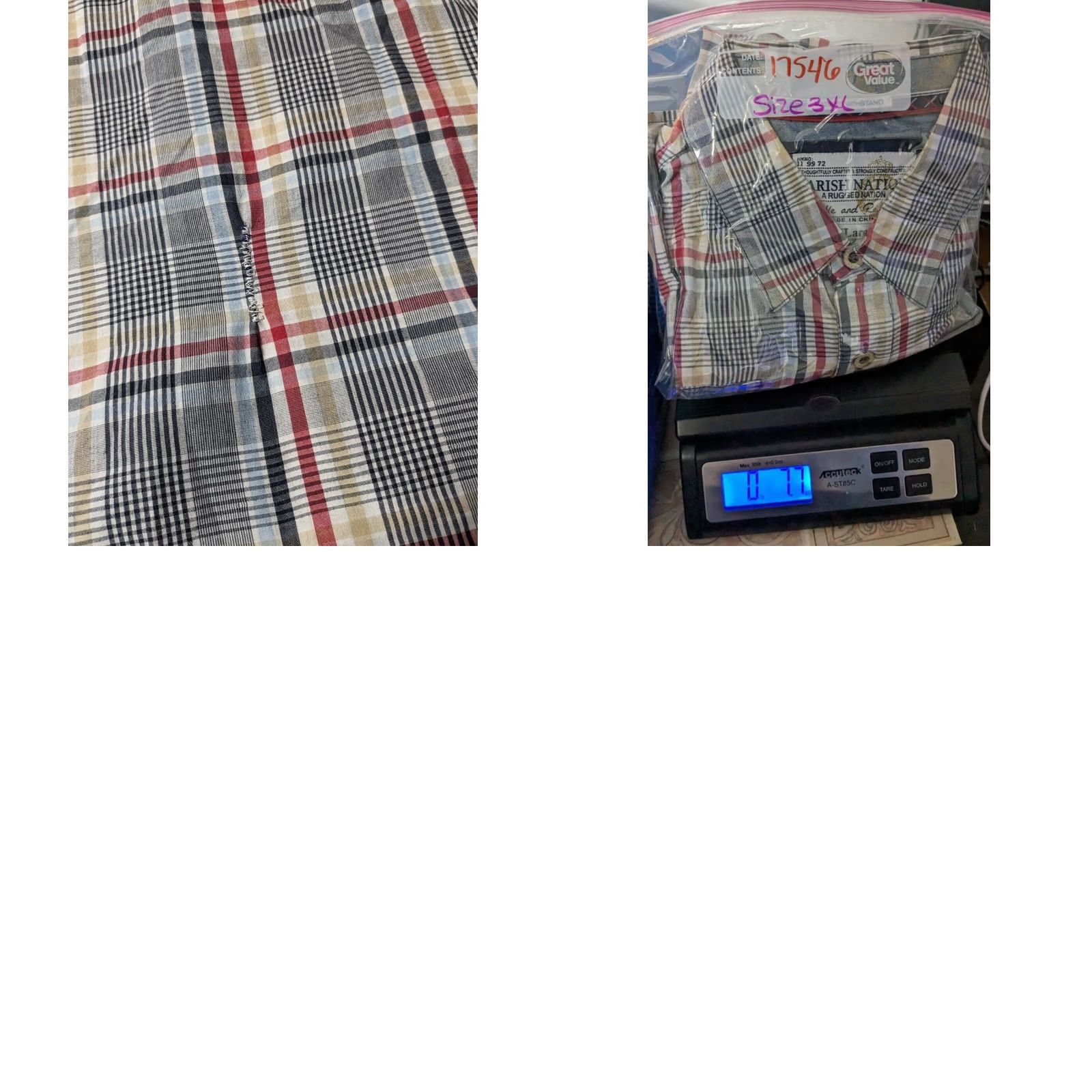 Vintage PARISH NATION Standing Strong Men 3XL Blue Plaid Embellished Shirt Size US XXL / EU 58 / 5 - 11 Thumbnail