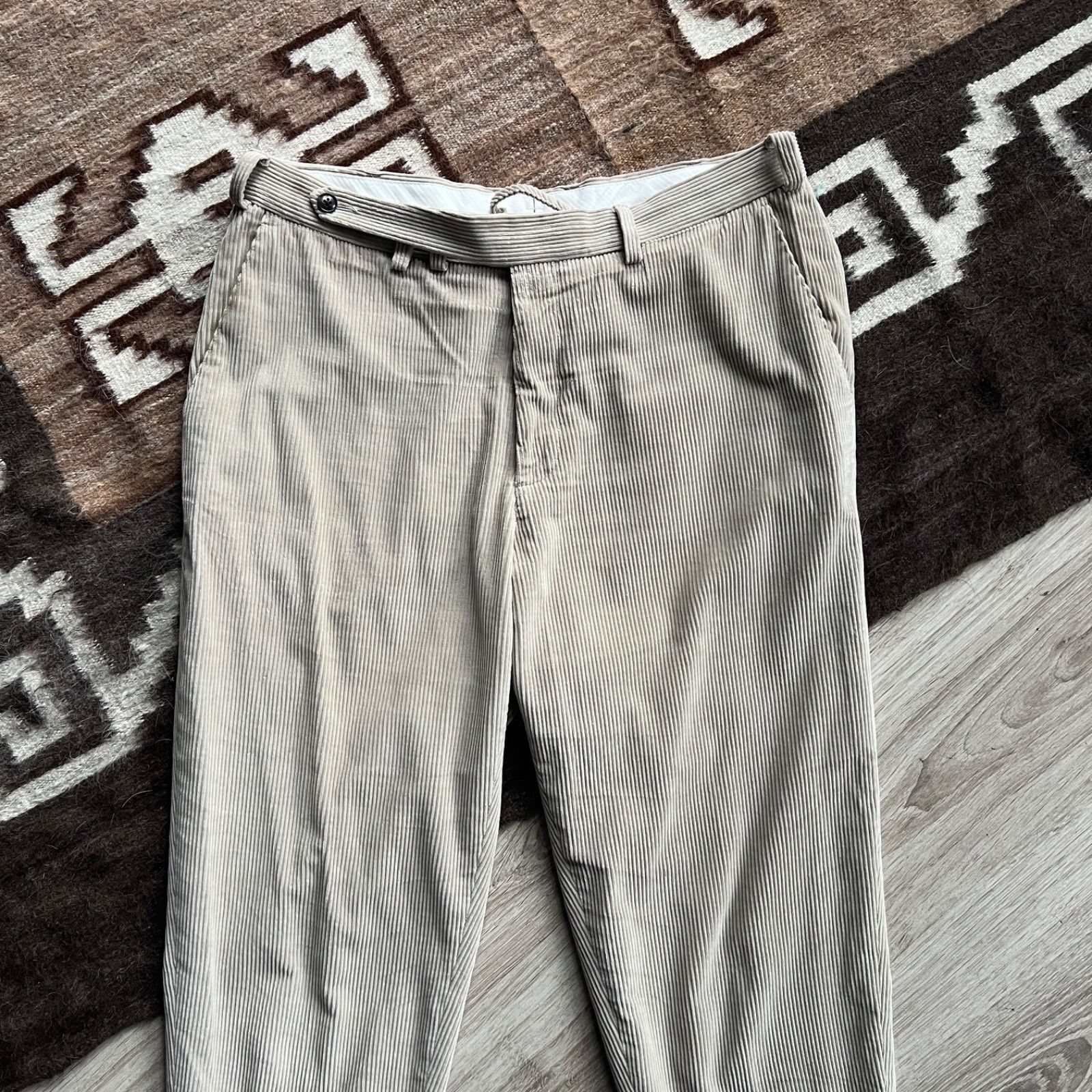 Other 1883 Pontoglio Blake Flat Front Beige Corduroy Pants Size W3 Size US 34 / EU 50 - 4 Thumbnail