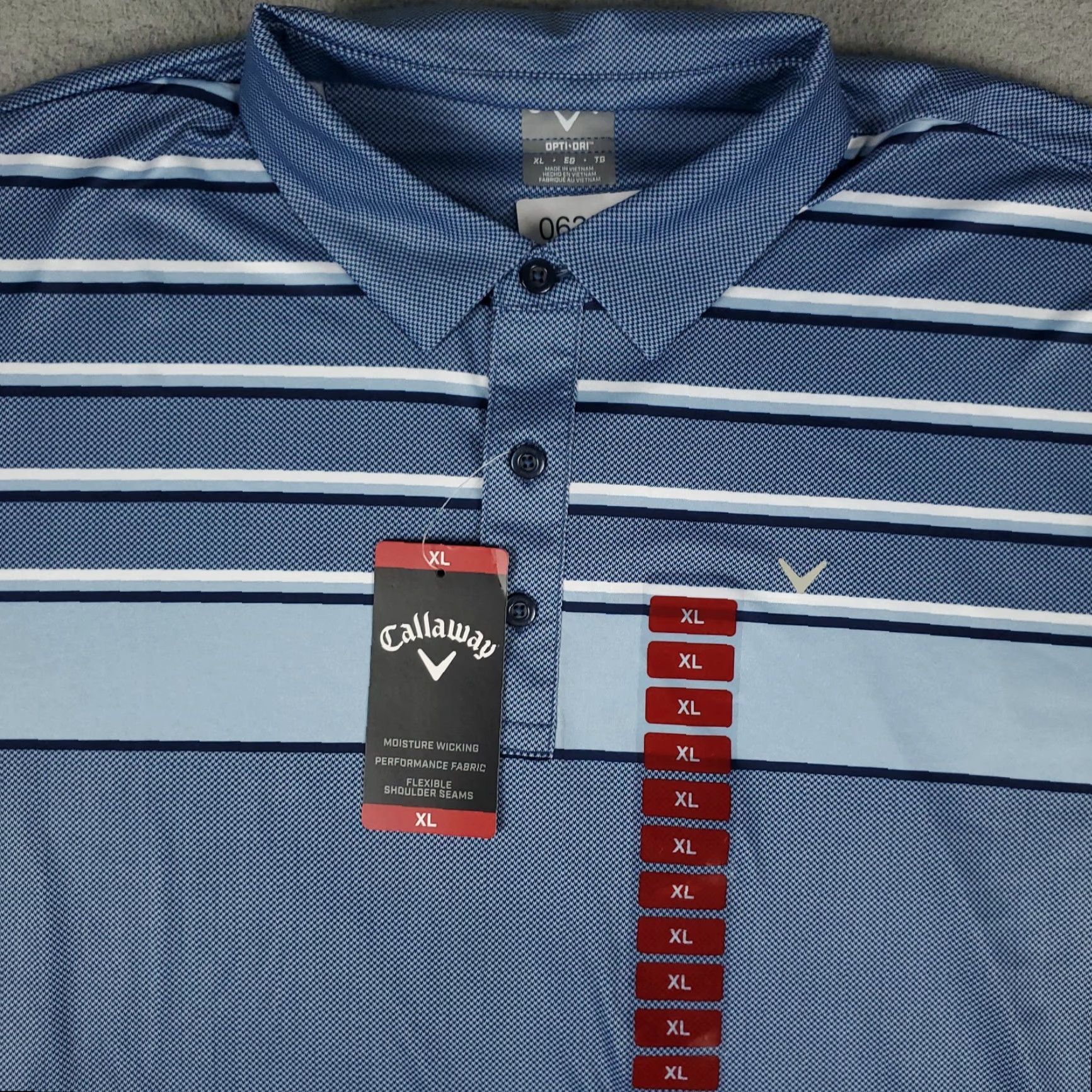 Callaway Callaway Polo Shirt Mens XL Blue Striped Opti Dri Fit Golf Short Sleeve Polo Shirt Size US XL / EU 56 / 4 - 2 Thumbnail