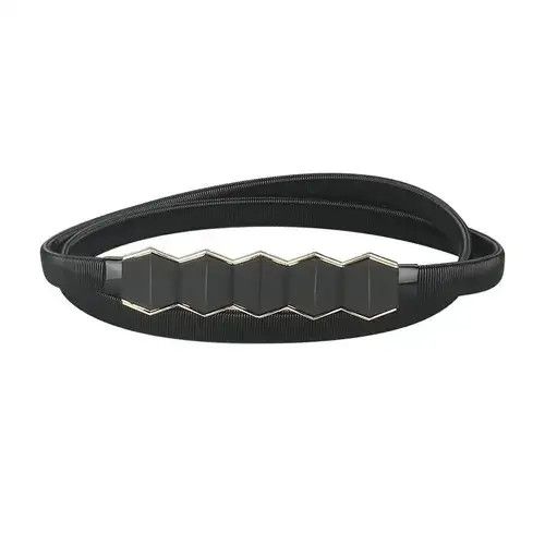 Vintage Y2k Black Elastic Belt Size ONE SIZE - 6 Thumbnail