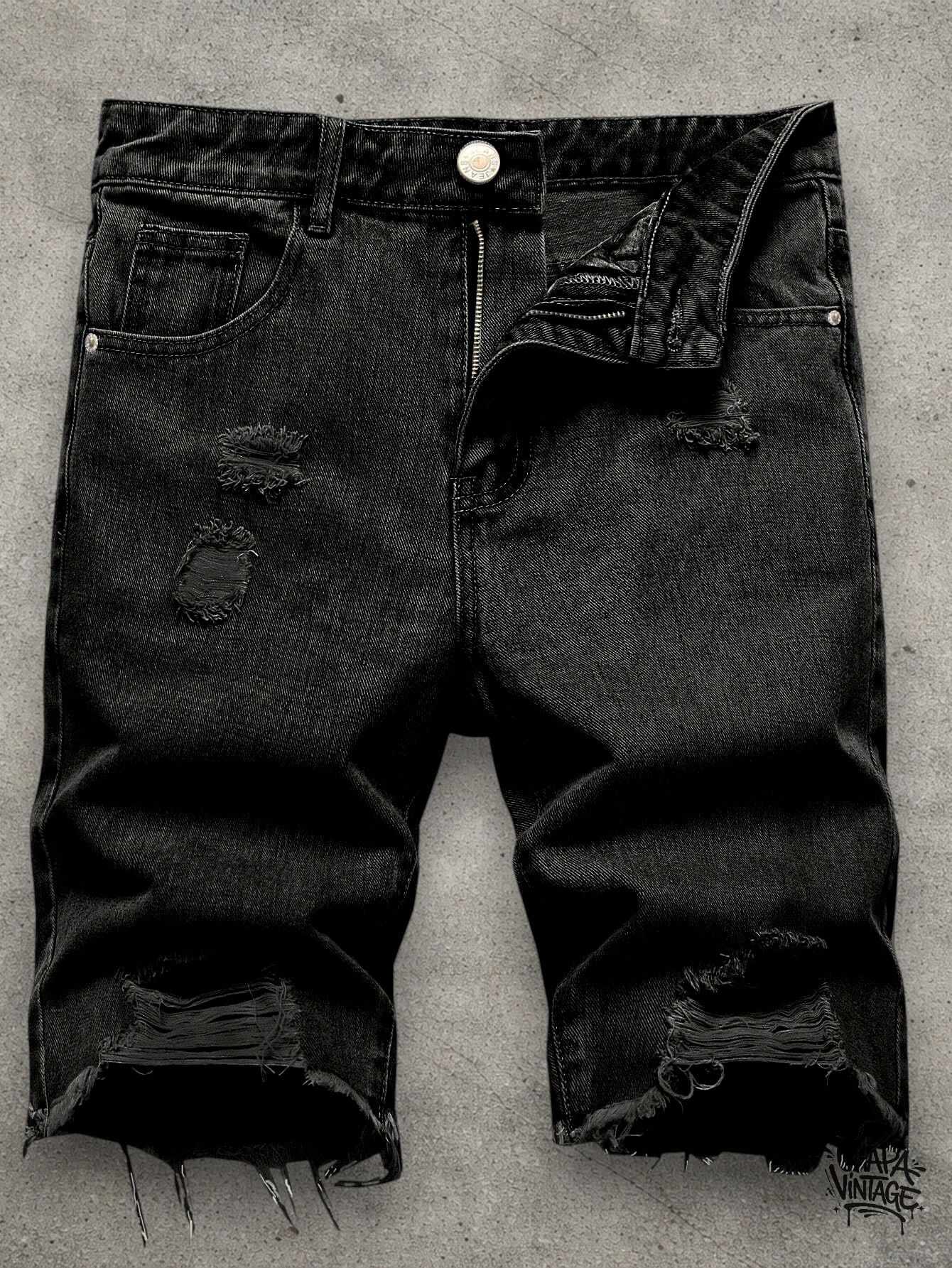 Japanese Brand Ripped slim denim shorts Size US 32 / EU 48 - 1 Thumbnail