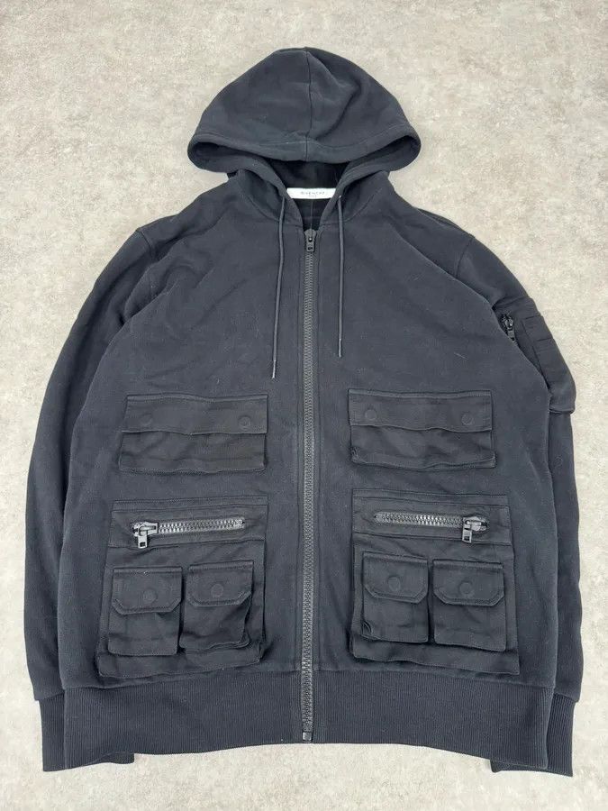 Givenchy SS2015 Givenchy Black Multi Pockets Cargo Zip-up Hoodie Size US M / EU 48-50 / 2 - 5 Thumbnail