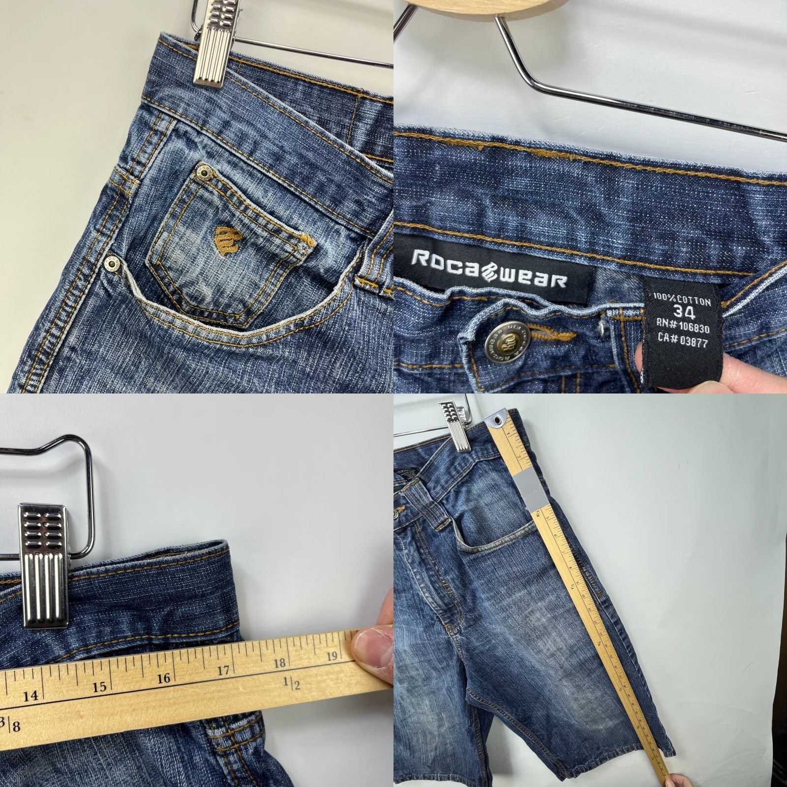 Rocawear VINTAGE Rocawear Baggy Denim Jean Shorts 34 Hip Hop Men Blue 90s/2000s Style, Hip Hop Mens 34 Denim Shorts Size US 34 / EU 50 - 8 Thumbnail