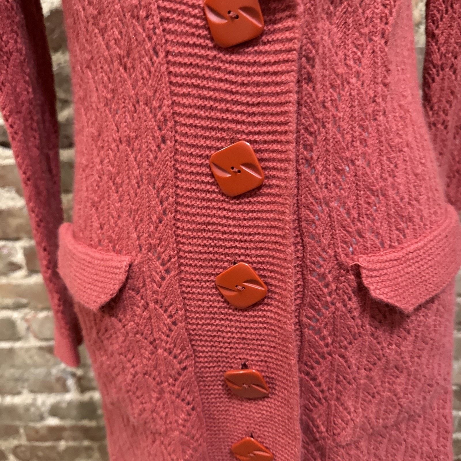 Anthropologie Anthro Sparrow Lambswool Angora Cardigan Rust Small pockets Size S / US 4 / IT 40 - 2 Thumbnail