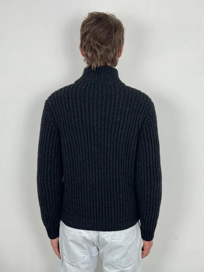 Dries Van Noten Dries Van Noten Dark Grey Wool Minimalist Zip-up Sweater Size US M / EU 48-50 / 2 - 3 Thumbnail
