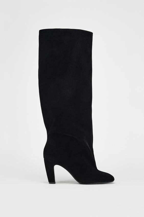 Zara VELVET LOOK HEELED BOOTS Size US 10 / IT 40 - 5 Thumbnail