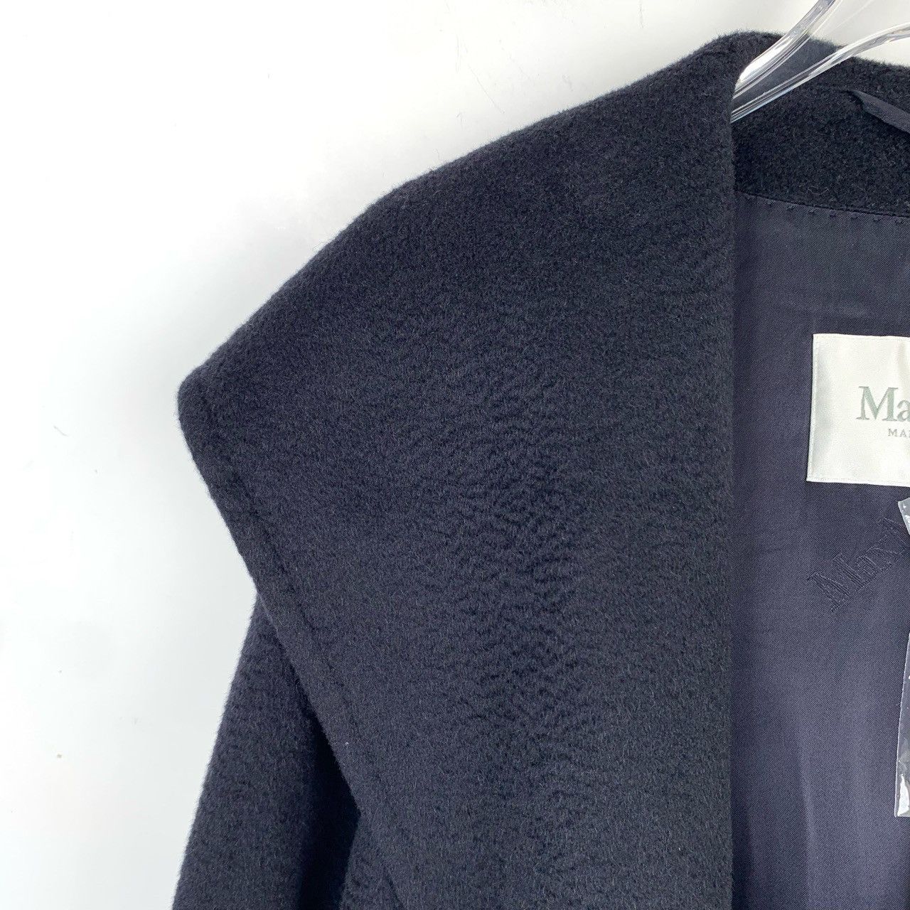 Max Mara MaxMara Camel Hair Coat Navy Belted Mid-Length (Size XS) Size XS / US 0-2 / IT 36-38 - 6 Thumbnail
