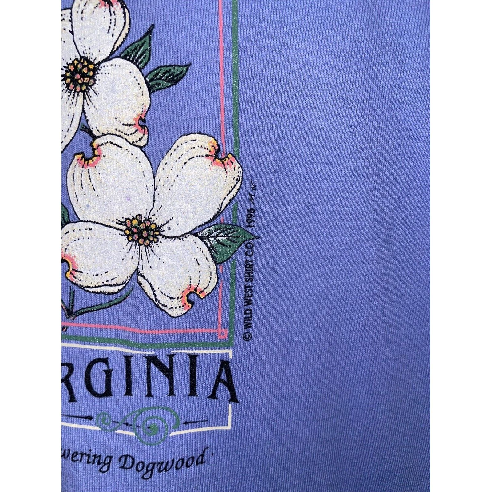 Vintage Vintage Virginia Flower Shirt Flowering Dogwood Blue Tee 90s Size US L / EU 52-54 / 3 - 4 Thumbnail