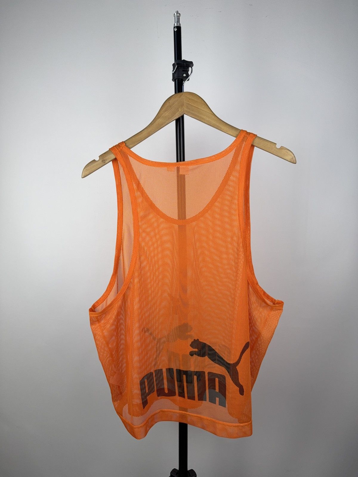 Puma Vintage 90s Puma Orange Mesh Training Bib Tank Jersey Vest Size US S / EU 44-46 / 1 - 4 Thumbnail