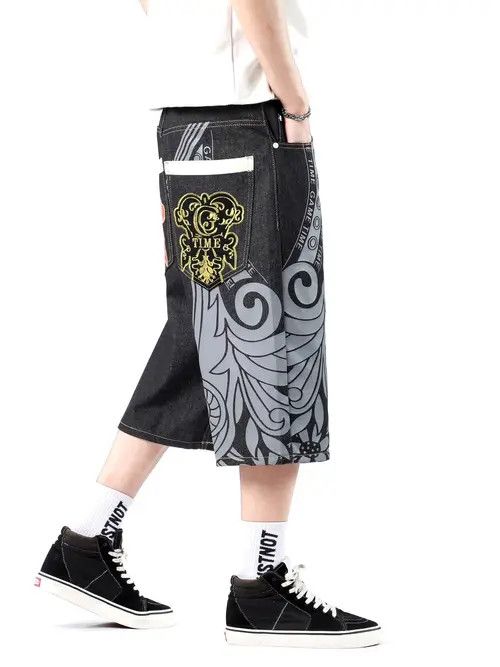 Japanese Brand Streetwear Hip Hop Printed Embroidery Jorts Size US 40 / EU 56 - 2 Thumbnail