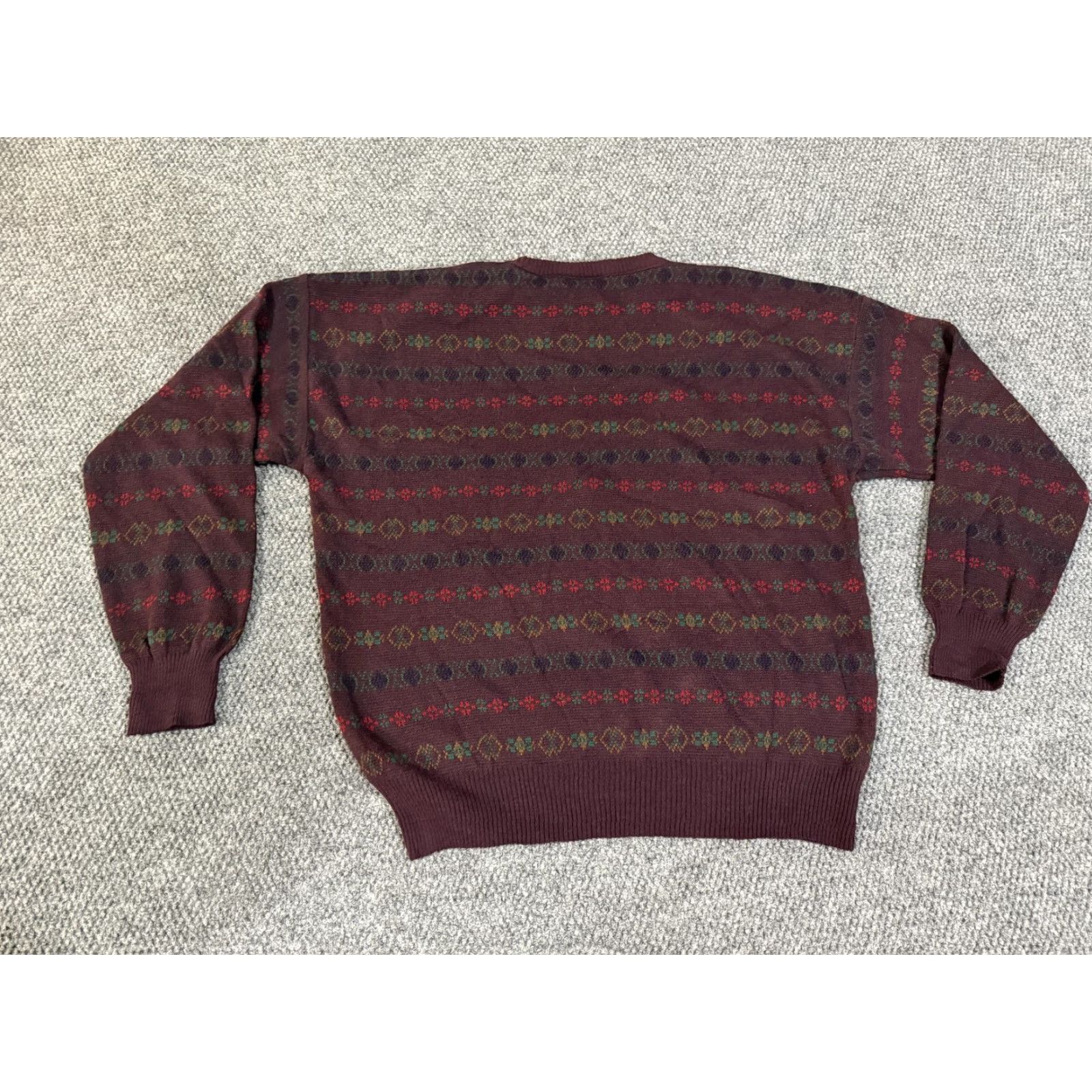 Vintage Maglificio Florence Sweater Mens XL Red Crewneck Fair Isle Knit Made Italy Size US XL / EU 56 / 4 - 7 Thumbnail