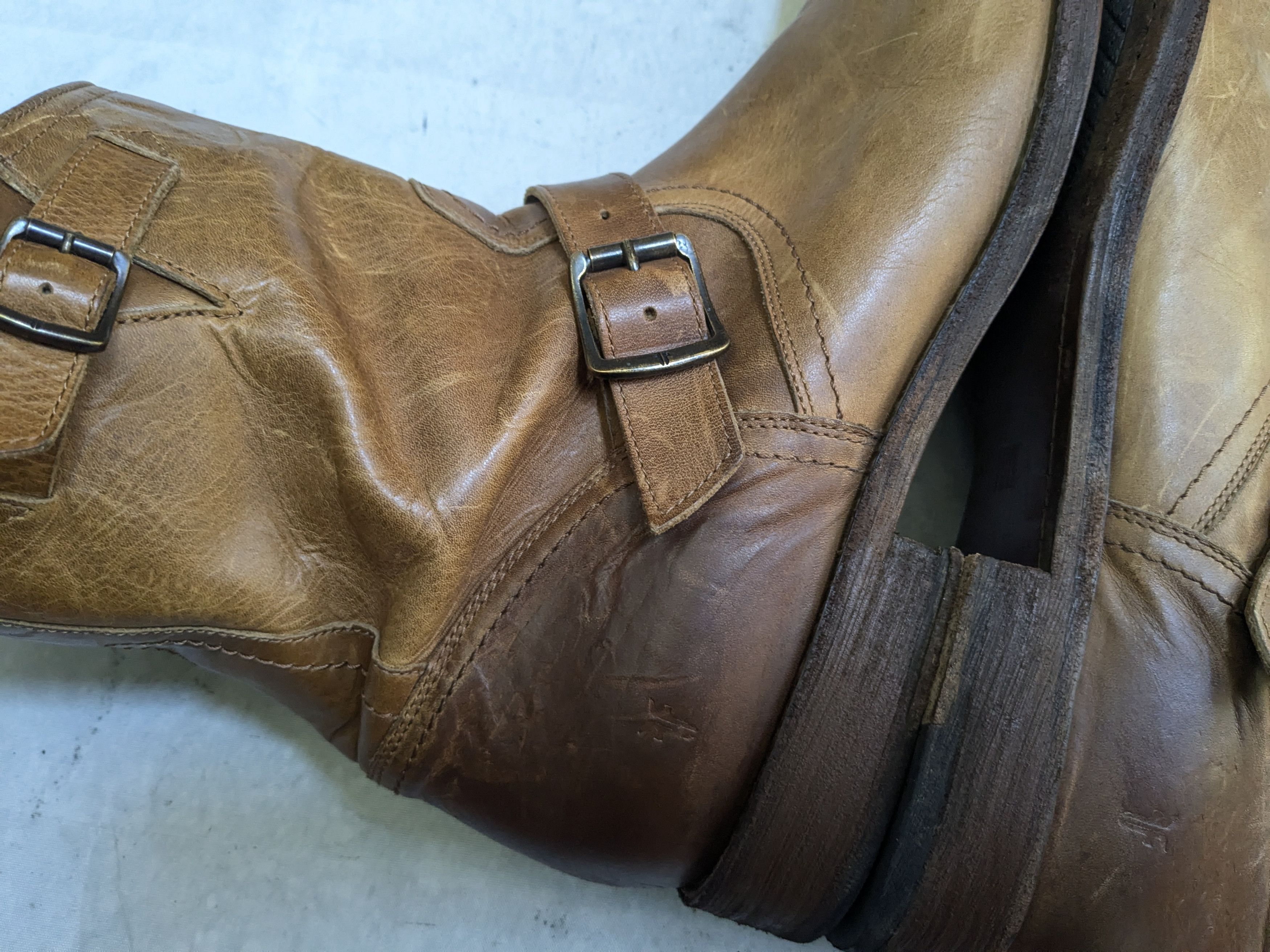 Frye Frye Engineer Boots Brown Leather 11.5 Motorcycle Biker Size US 11.5 / EU 44-45 - 9 Thumbnail
