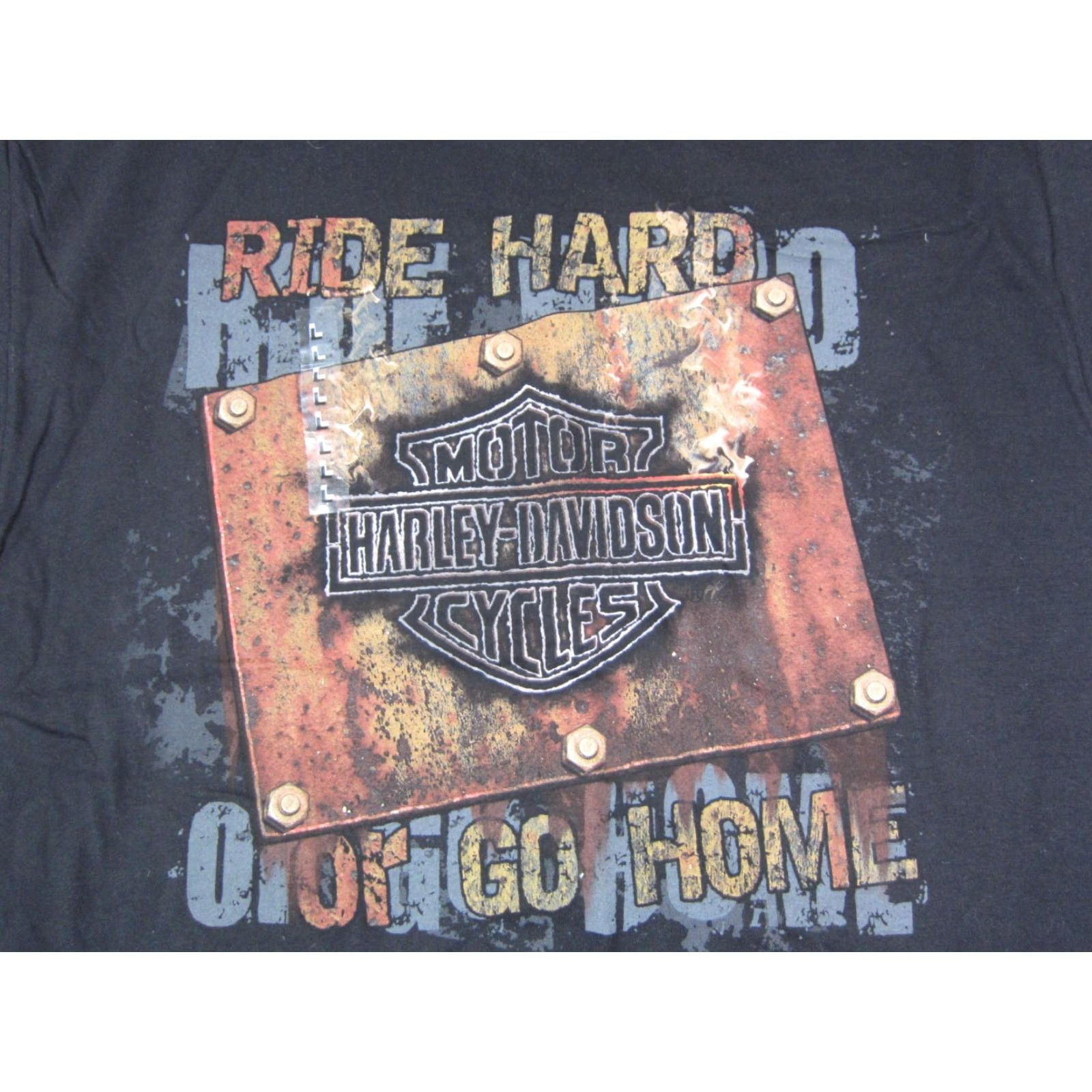 Harley Davidson VINTAGE Harley-Davidson Shirt Mens L Black Ride Hard or Go Home Logo Graphic Print T-Shirt Size US L / EU 52-54 / 3 - 2 Thumbnail