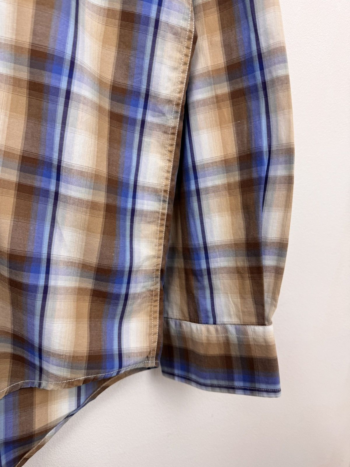 Lacoste Lacoste Men Classic Plaid Cotton Button Up Brown Blue Size S Size US S / EU 44-46 / 1 - 4 Thumbnail