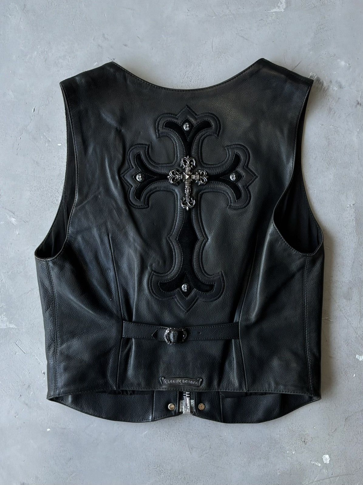 Chrome Hearts 90s Chrome Hearts - Filigree Cross Leather Vest Size US S / EU 44-46 / 1 - 1 Thumbnail