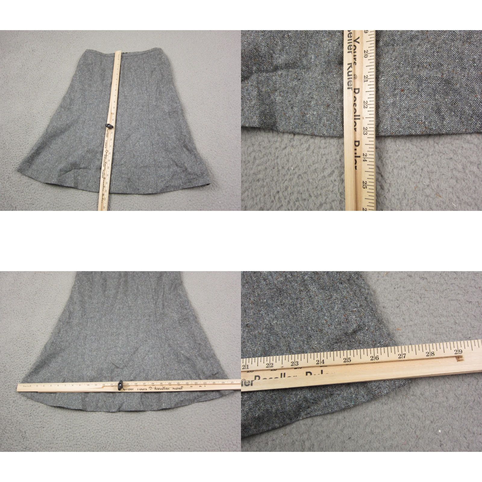 Ann Taylor VINTAGE Ann Taylor Skirt Women Short A-Line Gray Wool 2 90s 80s Casual Business Women Size 26" / US 2 / IT 38 - 8 Thumbnail