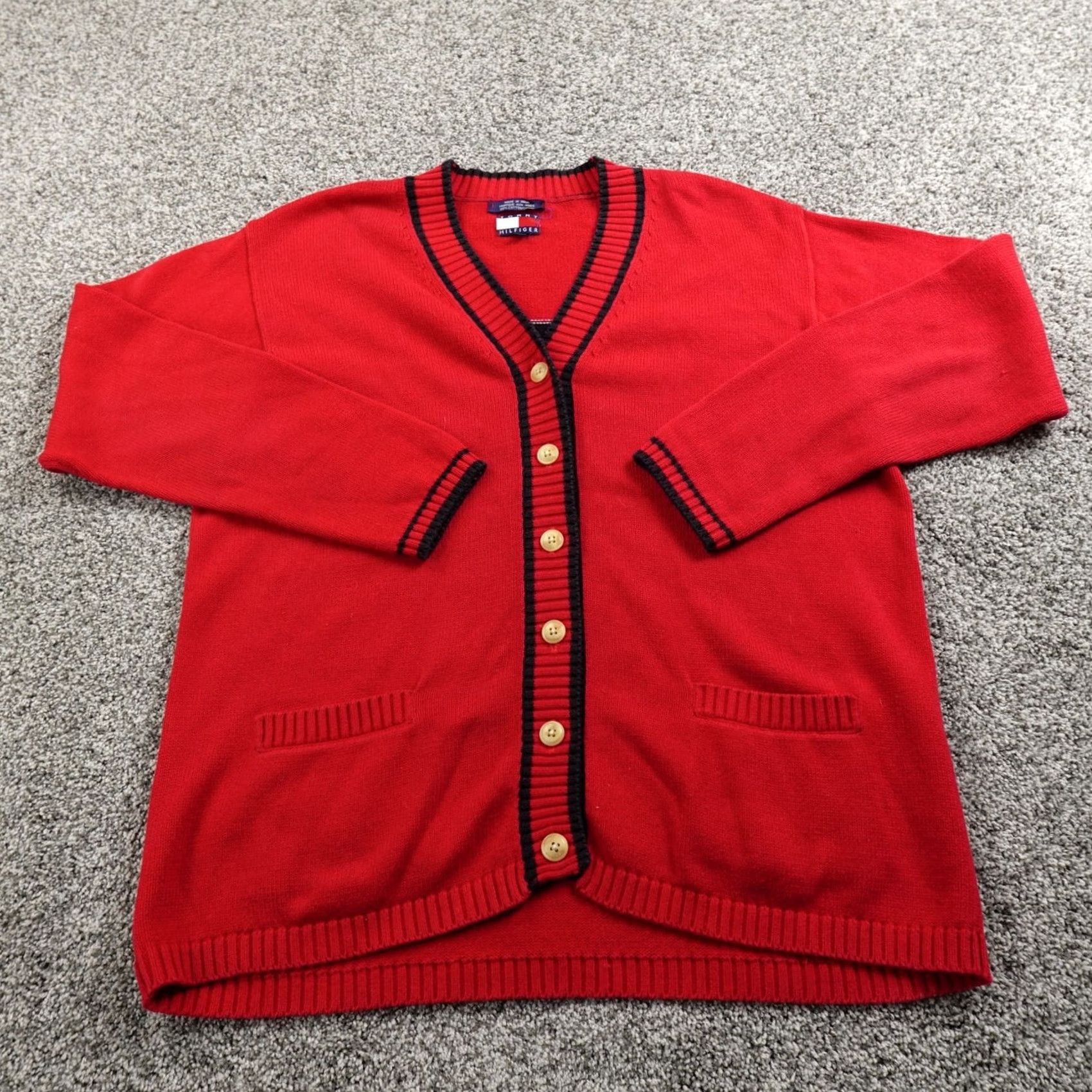 Tommy Hilfiger Tommy Hilfiger Cardigan Womens M Red Flag Knit Button Sweater 90s Y2K Vintage Cardigan Womens M Red Flag Knit Button Sweater 90s Y2K Size M / US 6-8 / IT 42-44 - 3 Thumbnail