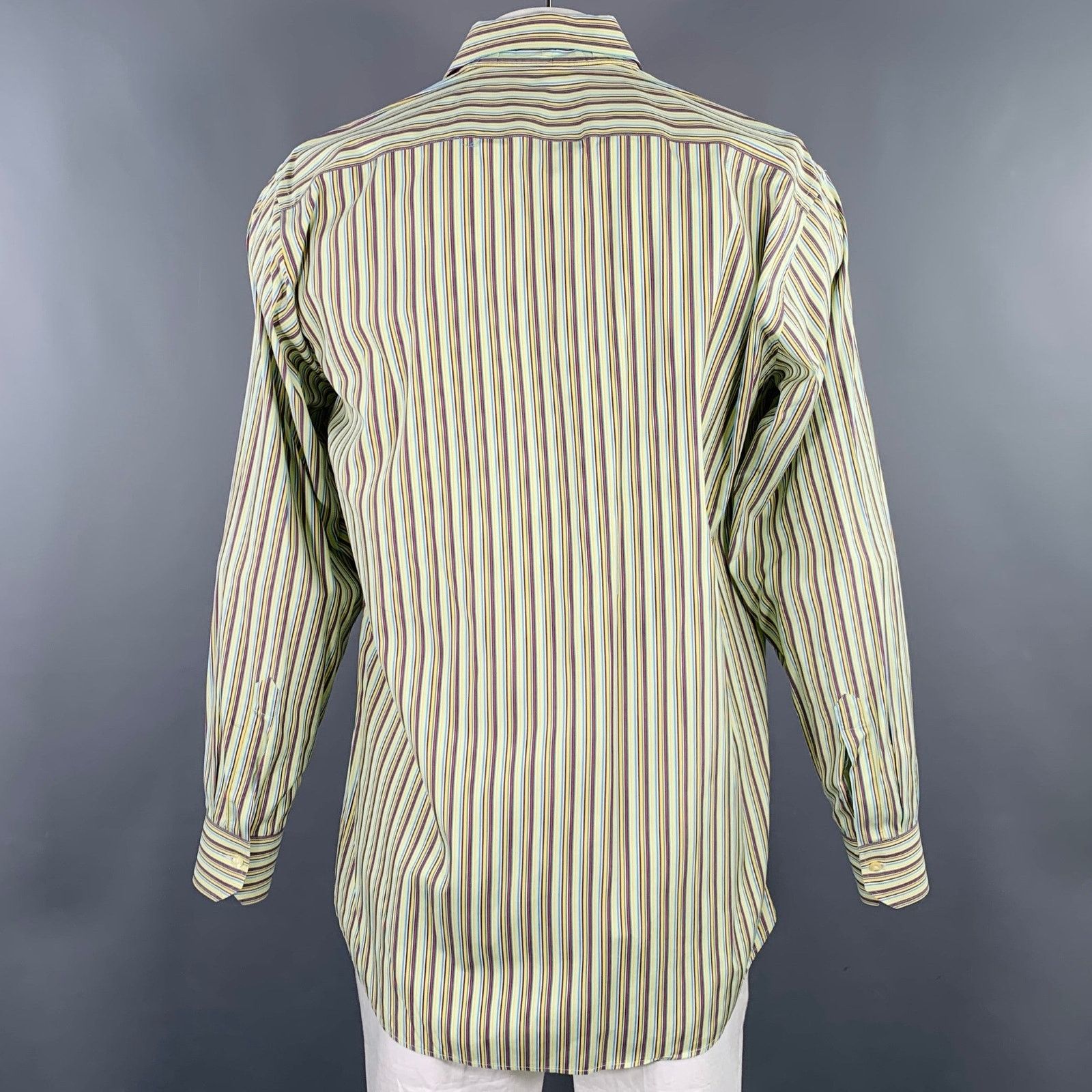 Etro ETRO Size XL Multi Color Stripe Cotton Long Sleeve Shirt Size US XL / EU 56 / 4 - 4 Thumbnail