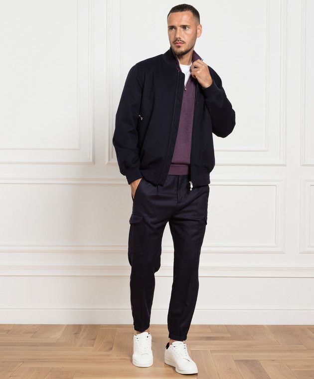 Brunello Cucinelli 0924 Wr Padded Jacket in Navy Size US XS / EU 42 / 0 - 2 Thumbnail