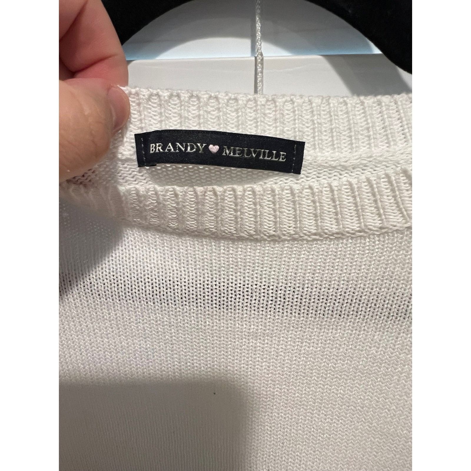Brandy Melville Brandy Melville Striped Knit Sweater Crew Neck Red White Top Size S / US 4 / IT 40 - 2 Thumbnail
