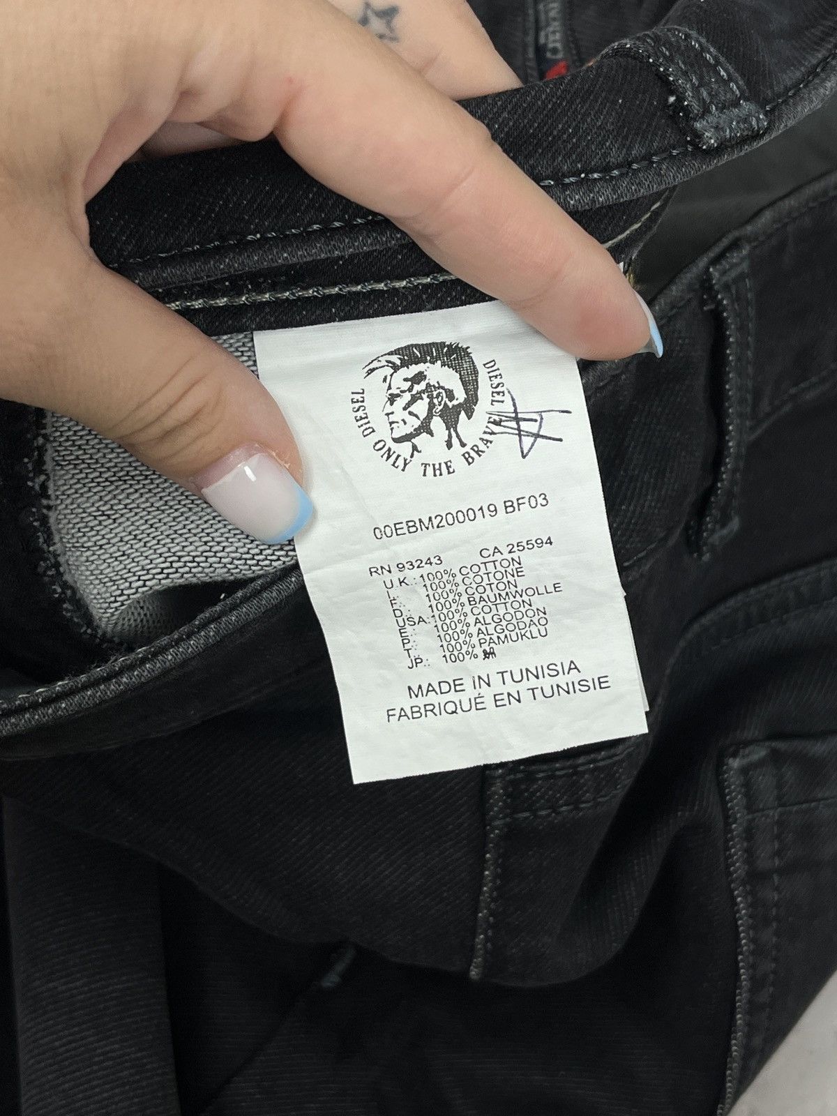Designer × Diesel Vintage Men's Y2K Diesel 1978 Black Denim Jeans Size US 38 / EU 54 - 8 Thumbnail