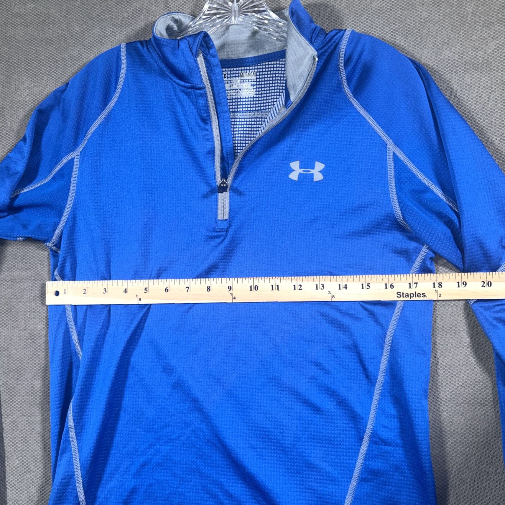 Under Armour Under Armour Fitted Mens Medium 1/4 Zip Pullover ColdGear Long Sleeve Blue Size US M / EU 48-50 / 2 - 6 Thumbnail