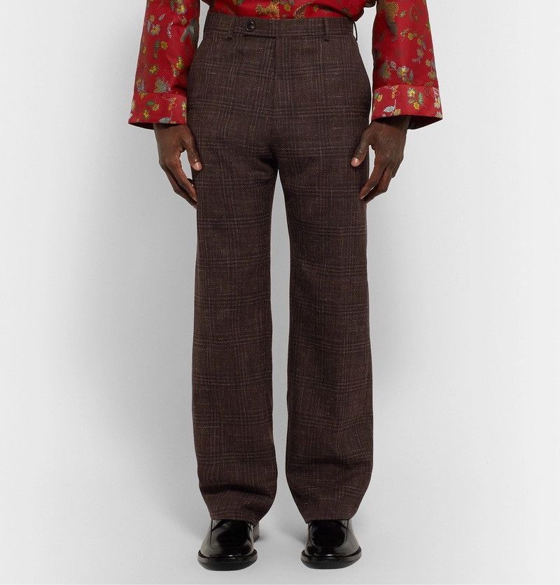 Martine Rose Martine Rose SS20 Brown Virgin Wool & Linen-Blend Trousers Size US 34 / EU 50 - 4 Thumbnail