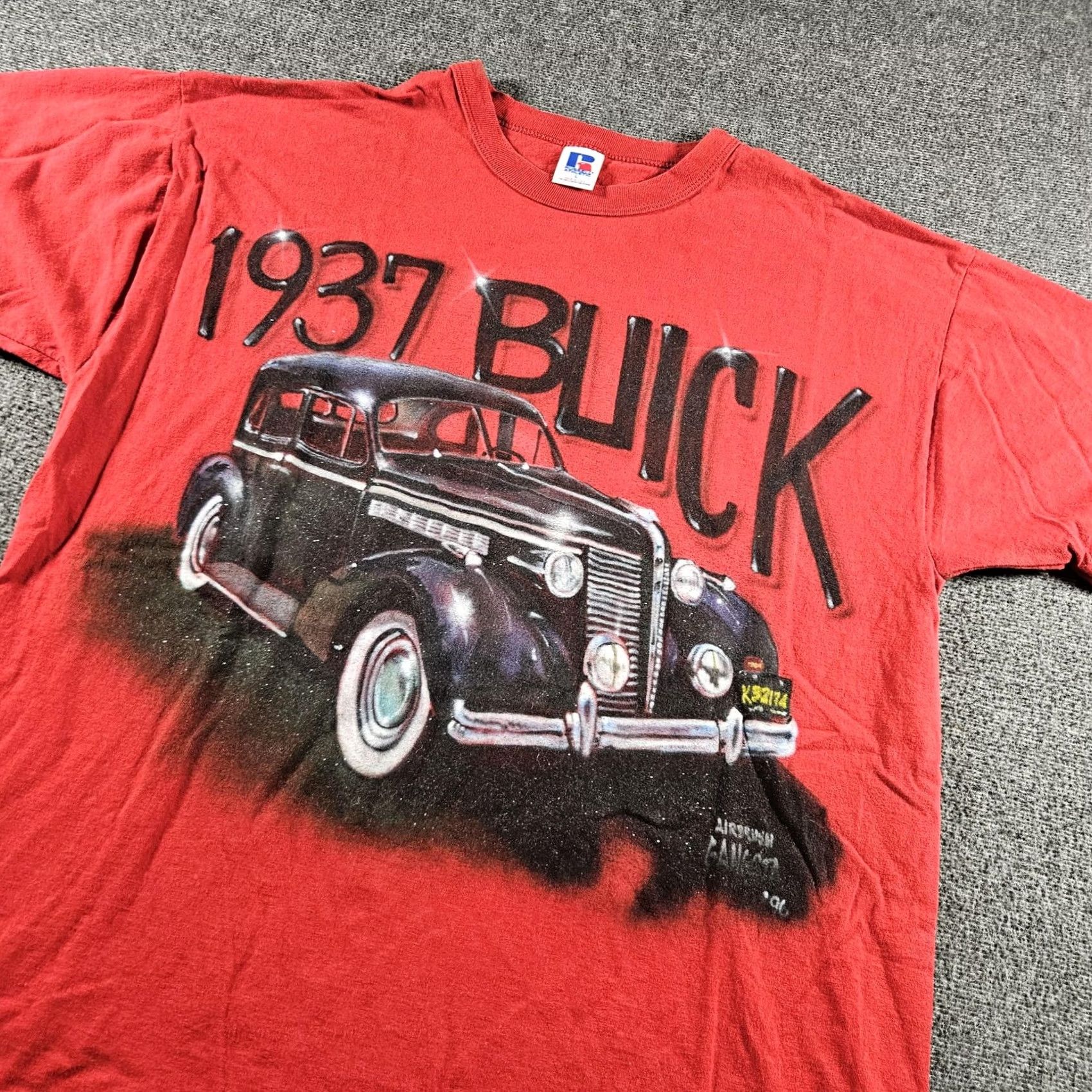 Russell Athletic VINTAGE Russell Athletic Shirt Mens L Red Buick 1937 Car Graphic Tee 90s Size US L / EU 52-54 / 3 - 3 Thumbnail
