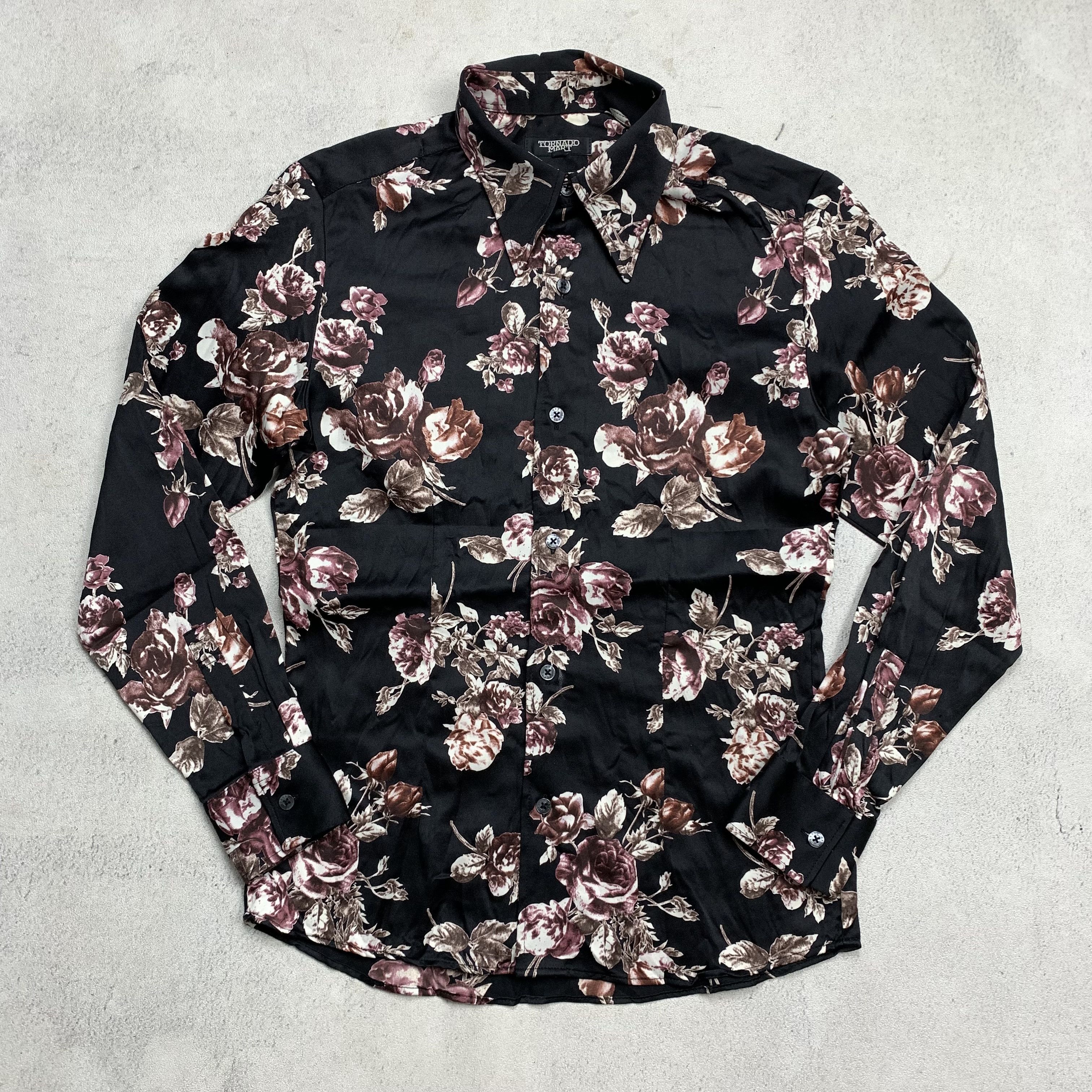 Tornado Mart Tornado Mart Black Rose Floral Button-Up Shirt Size US M / EU 48-50 / 2 - 3 Thumbnail