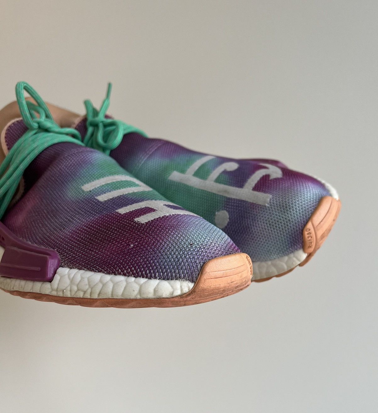 Adidas × Pharrell Pharrell Adidas NMD Human Race Trail Holi Festival Sneakers Size US 12 / EU 45 - 5 Thumbnail