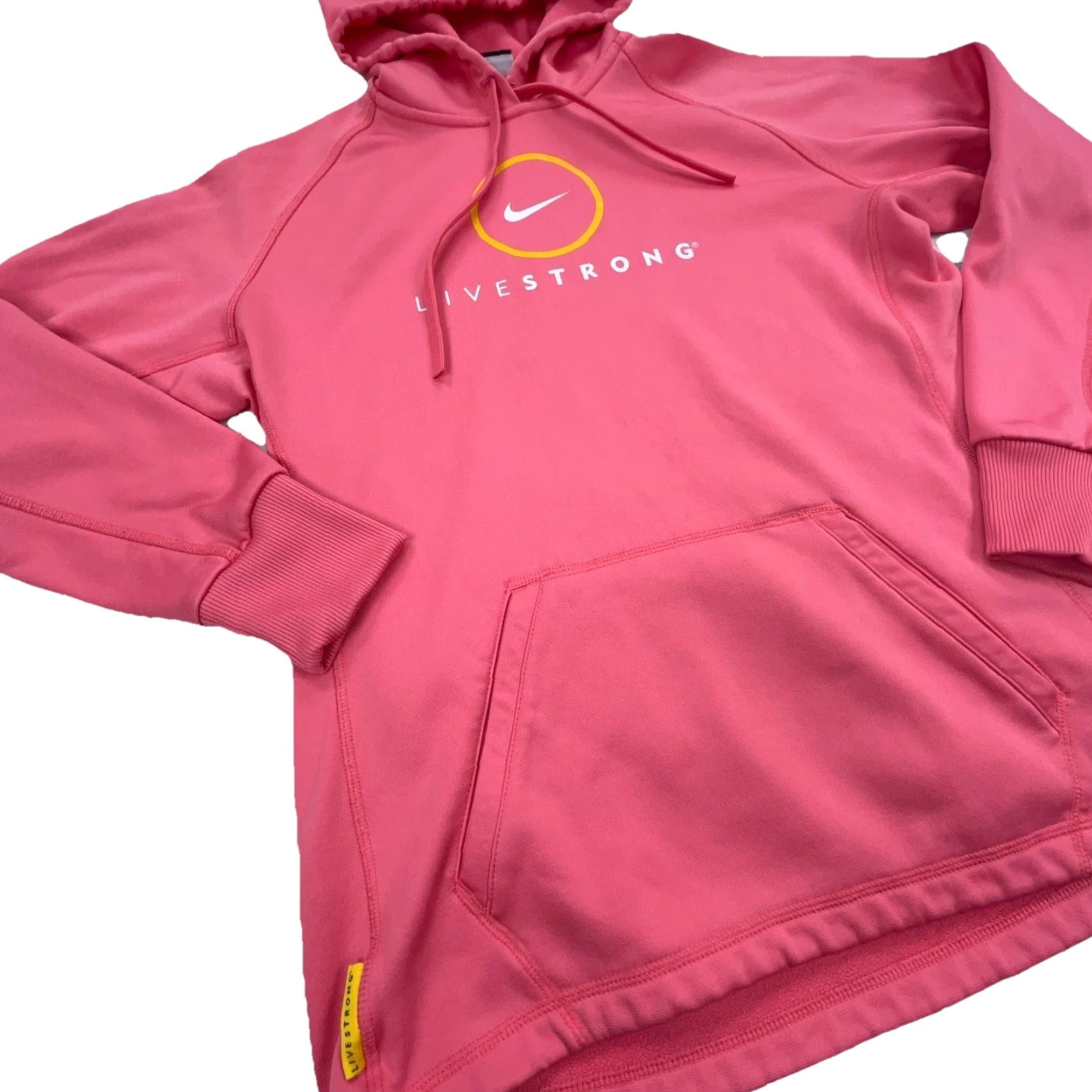 Nike Nike Therma Fit Hoodie Women M Pink Yellow Swoosh Logo Live Strong Size M / US 6-8 / IT 42-44 - 4 Thumbnail