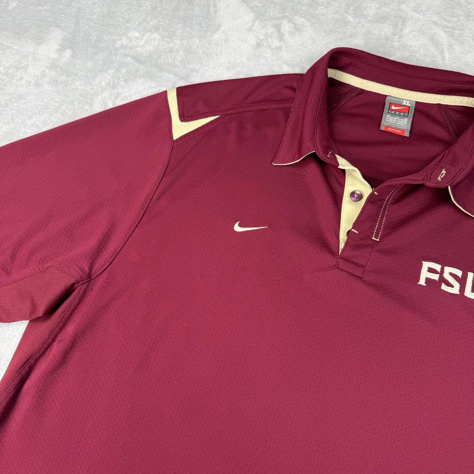 Nike Nike Team Florida State FSU Polo Shirt VTG Maroon NCAA XL Size US XL / EU 56 / 4 - 8 Thumbnail