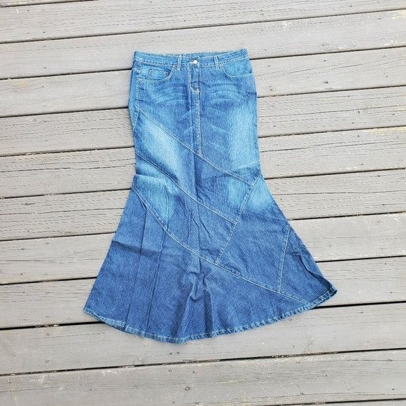 Bebe × Vintage Vintage y2k Bebe Blue Jean Denim Bling Stretch Sexy Mermaid Size 30" / US 8 / IT 44 - 2 Thumbnail