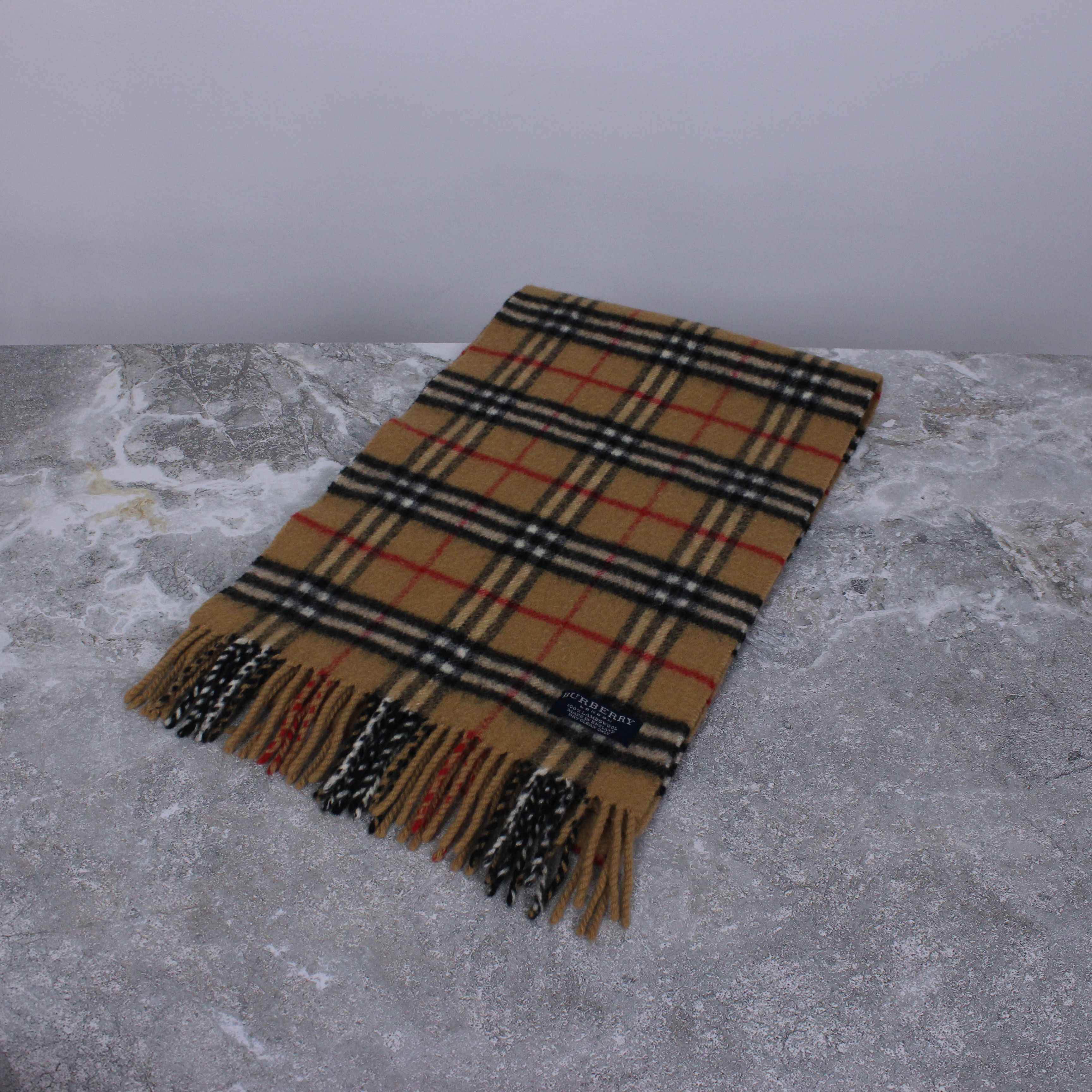 Burberry Burberry vintage scarf men pure lambswool beige big size Size ONE SIZE - 3 Thumbnail