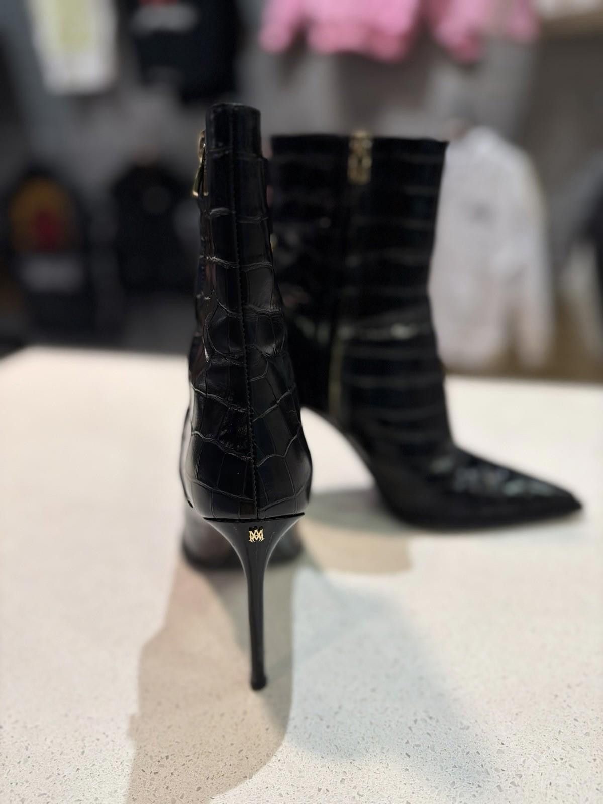 Amiri AMIRI Black Snakeskin Stiletto High Heel Boots 38 - 8US Size US 8 / IT 38 - 8 Thumbnail