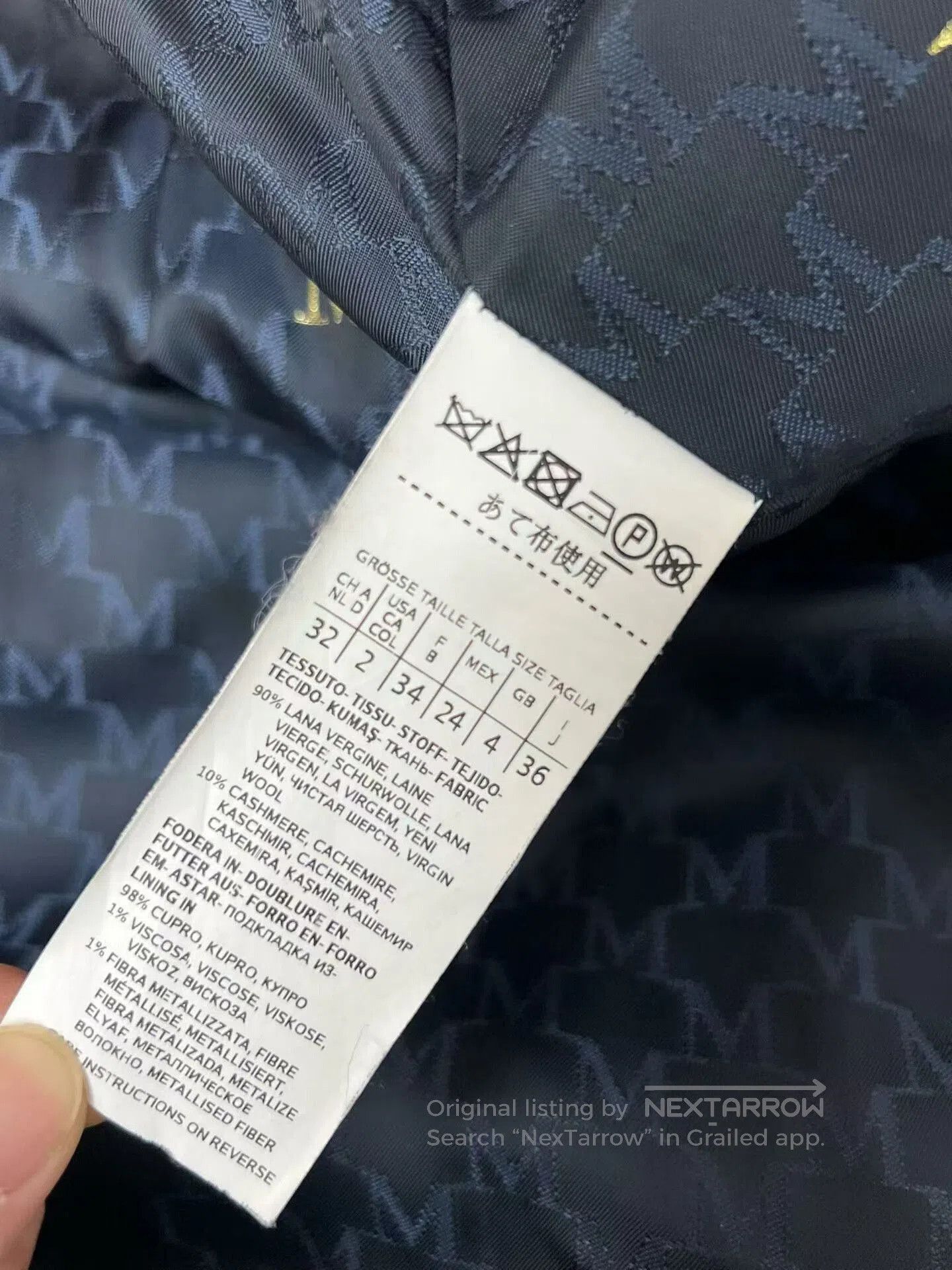 Max Mara Maxmara Blue Overcoat in Size 36. Size XS / US 0-2 / IT 36-38 - 3 Thumbnail