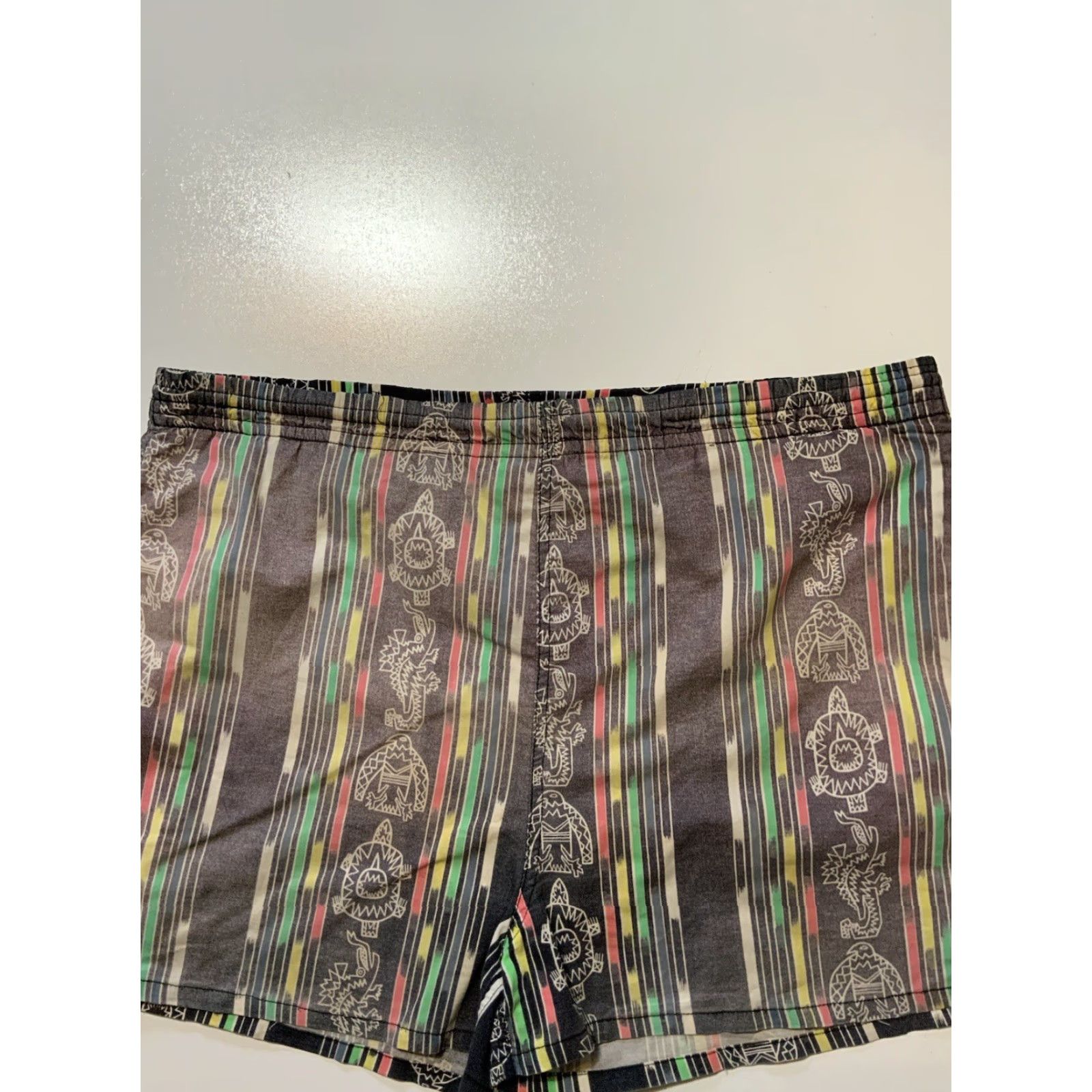 Vintage VINTAGE 80s 90s Cheetah By Mervyns Southwestern Swim Trunk 3” Inseam Shorts Sz.L Mens Size US 33 - 6 Thumbnail