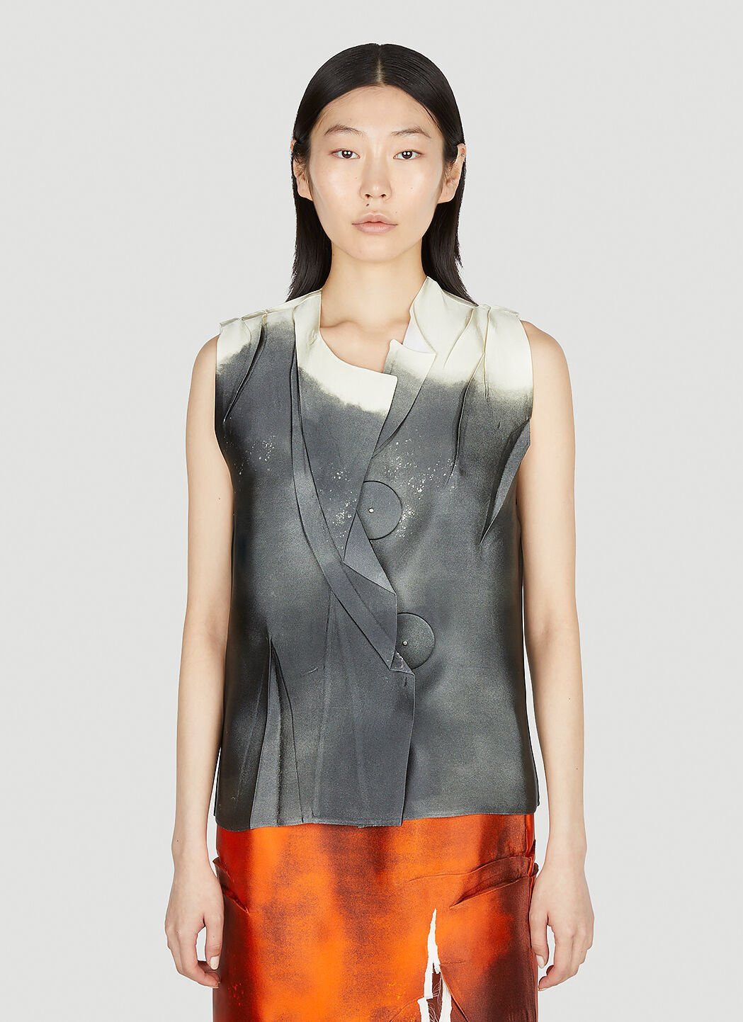 Prada Watercolour Gathered Top Size XS / US 0-2 / IT 36-38 - 1 Thumbnail