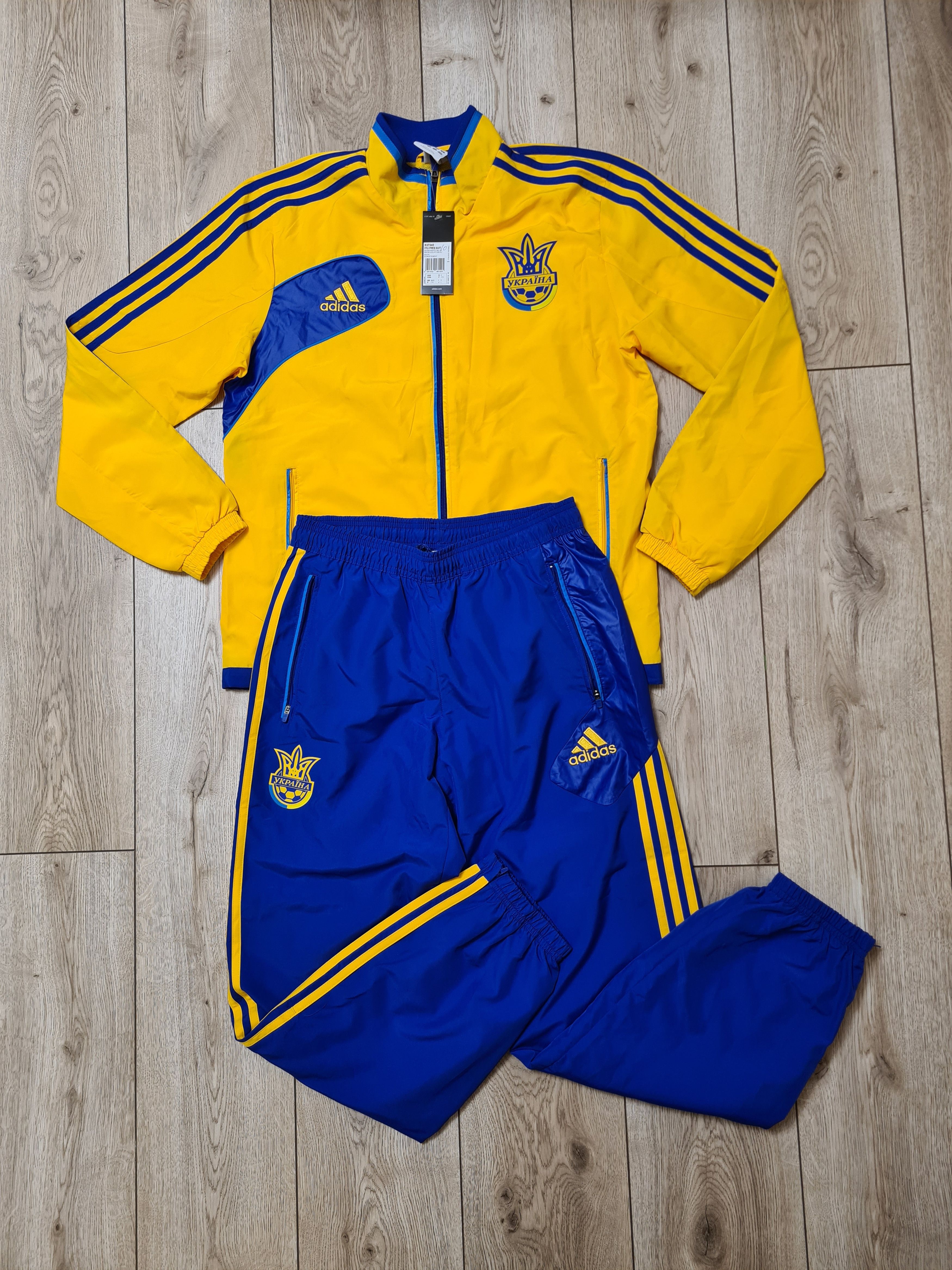 image of Adidas x Soccer Jersey Ukraine 2012 2014 New Tracksuit Football Tracksuit Soccer in Yellow (Size Sm